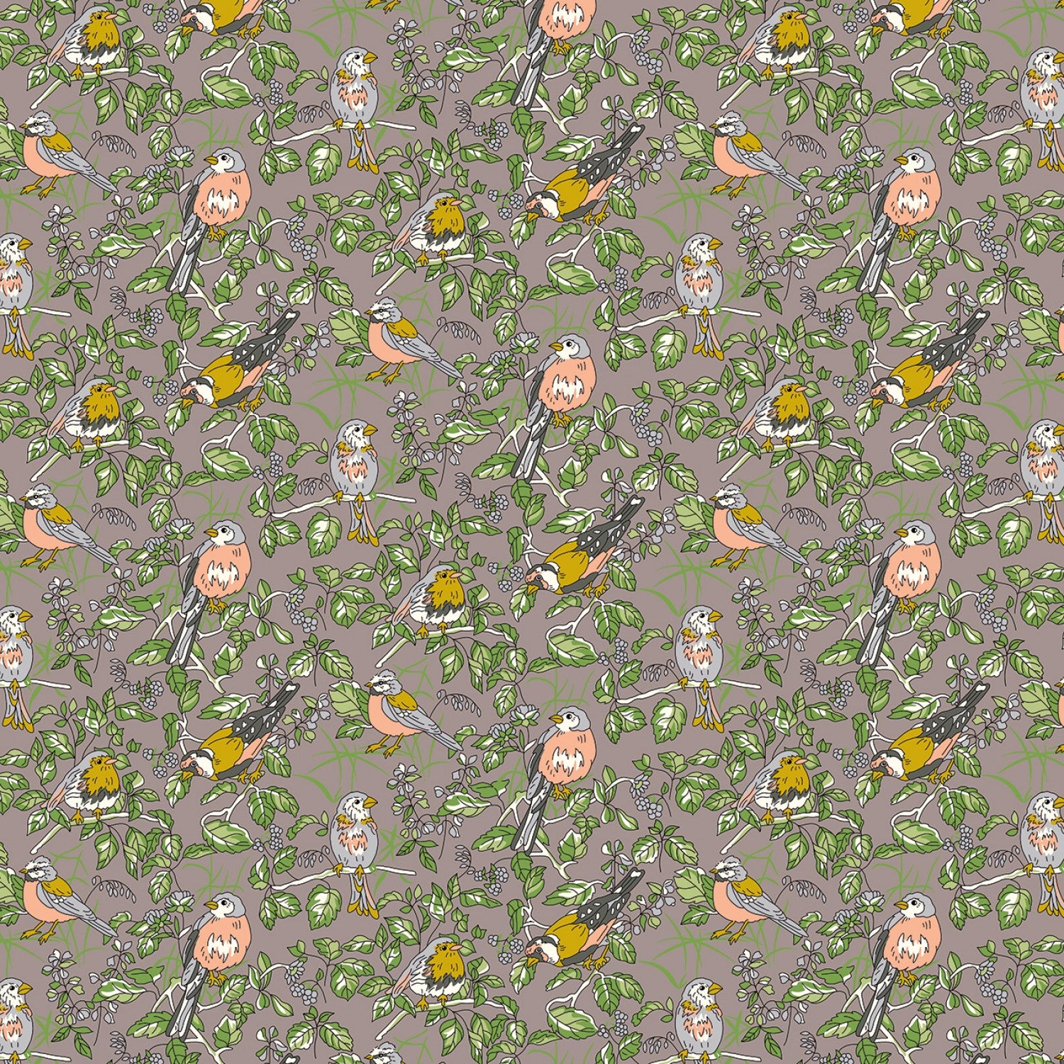 Woodland Walk - Misty Morning Hedgerow Chorus A by Liberty Fabrics