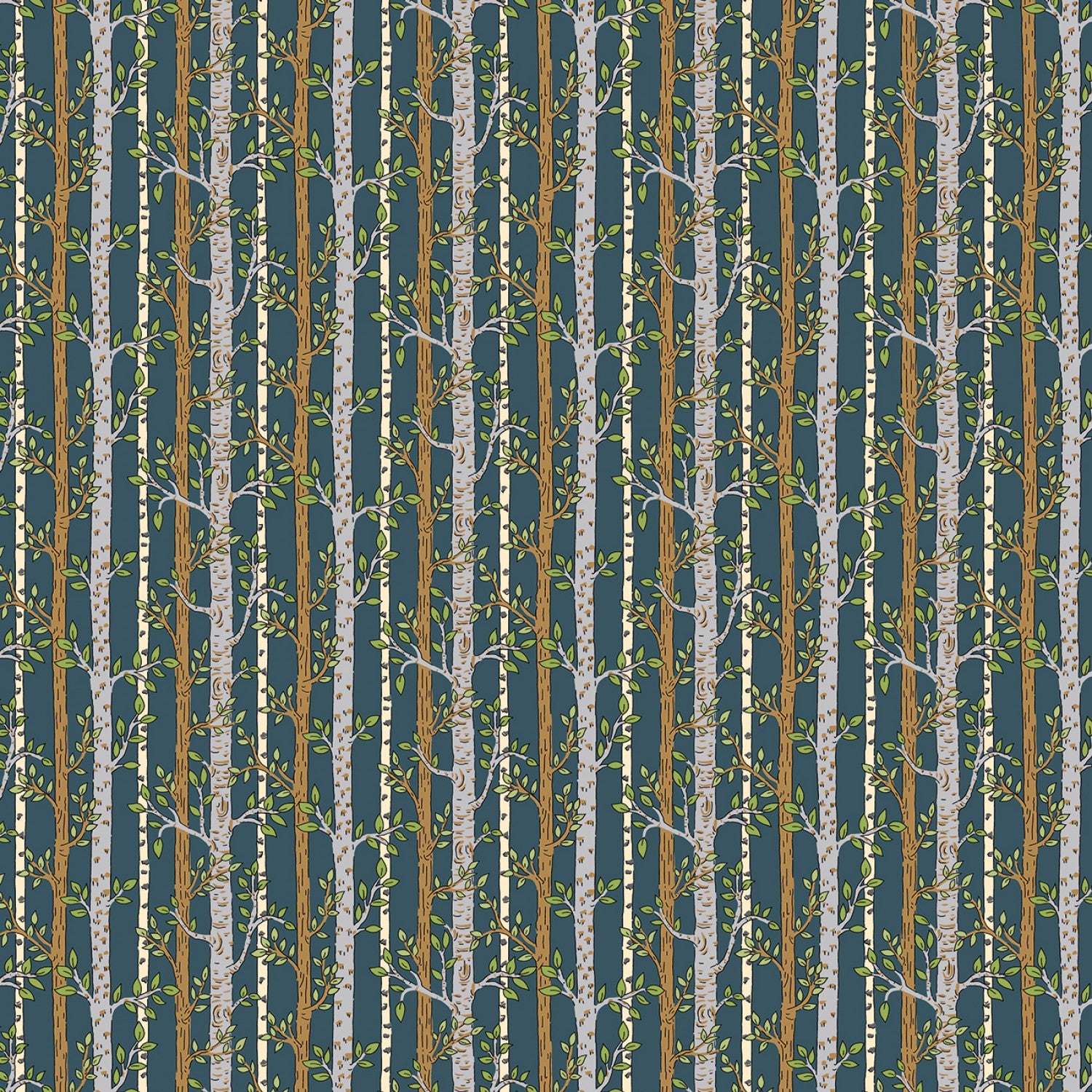 Woodland Walk - Misty Morning Into the Woods A by Liberty Fabrics