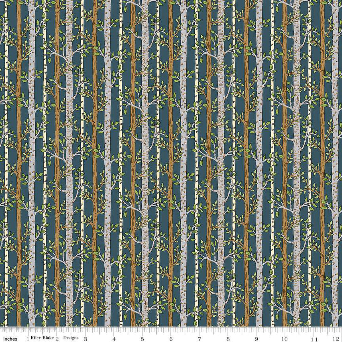 Woodland Walk - Misty Morning Into the Woods A by Liberty Fabrics