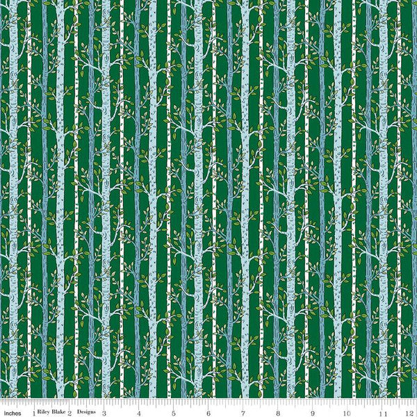 Woodland Walk - Hillside Adventure Into the Woods B by Liberty Fabrics