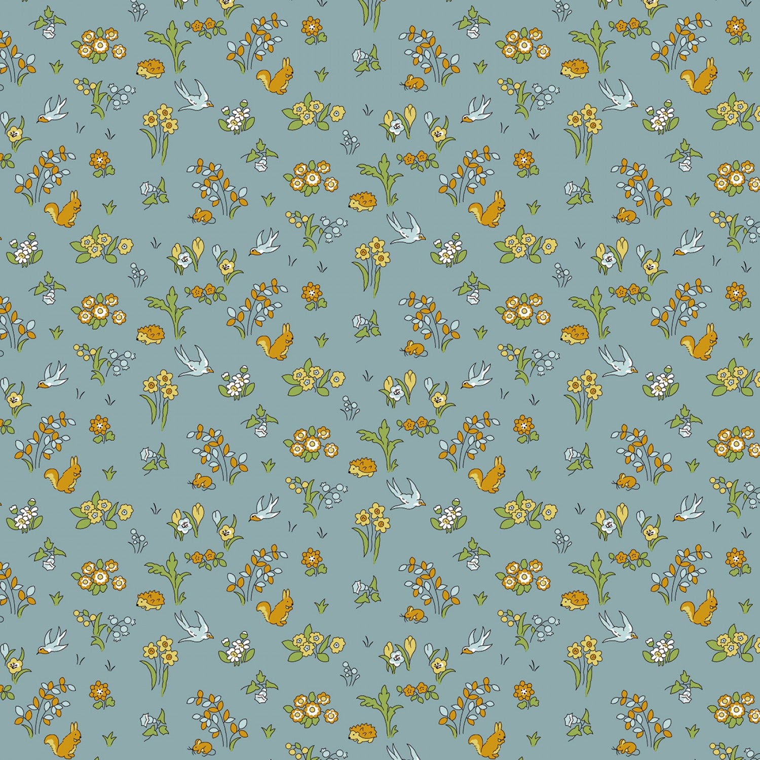 Woodland Walk - Misty Morning Forest Floor C by Liberty Fabrics