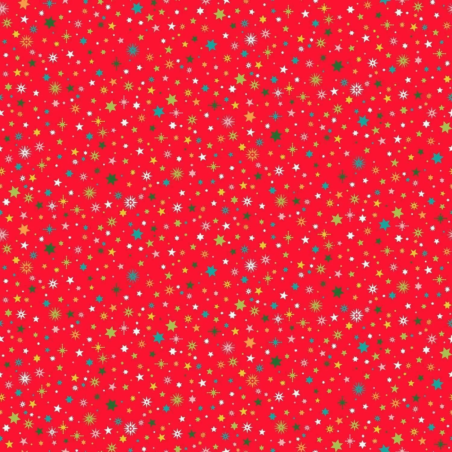 Christmas Brights | Red Starlight by Makower UK for Andover Fabrics | MU-022-R