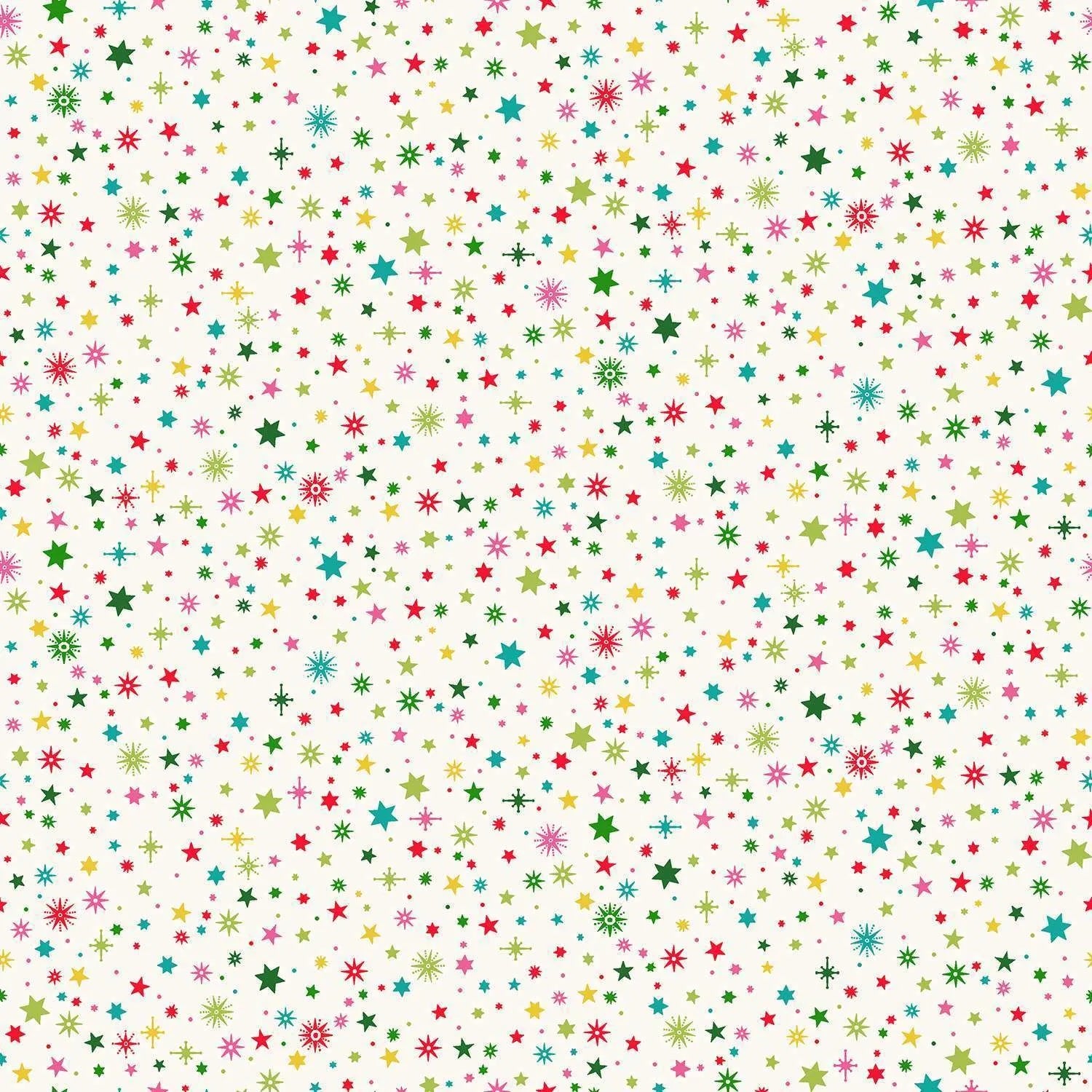 Christmas Brights | White Starlight by Makower UK for Andover Fabrics | MU-022-W