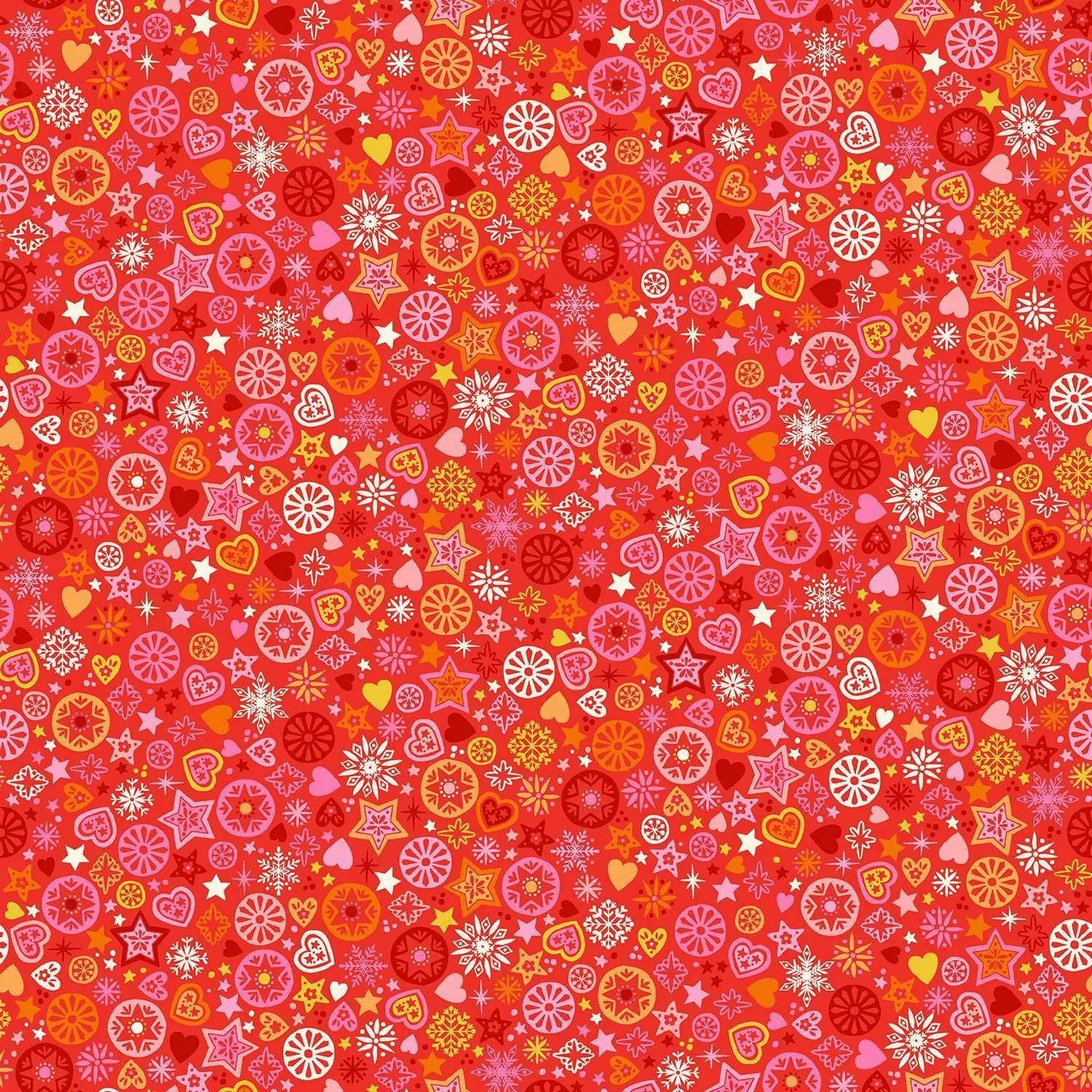 Christmas Brights | Red Merry Motifs by Makower UK for Andover Fabrics | MU-024-R