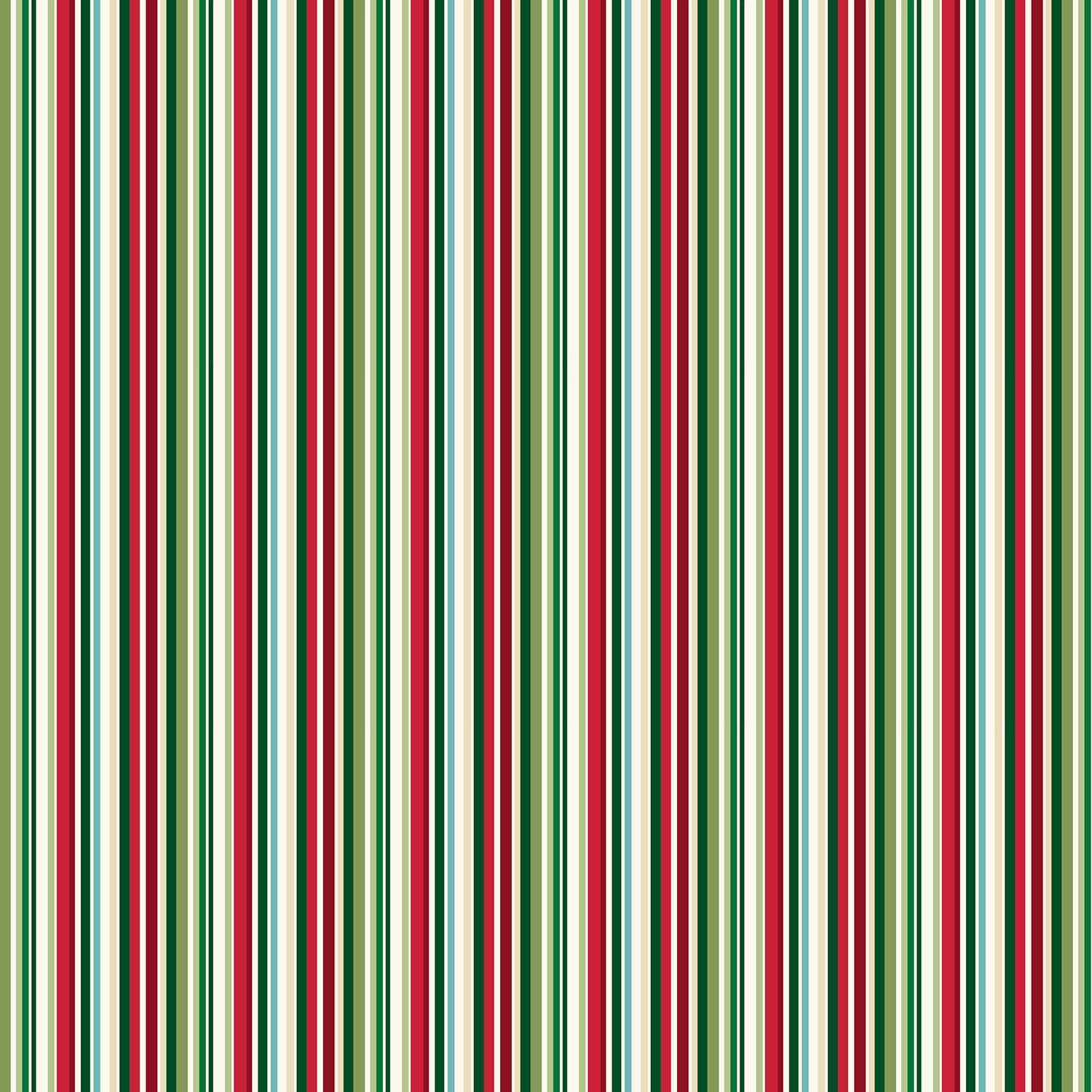 Christmas Wishes | Multi Stripe by Makower UK for Andover Fabrics | MU-037-1