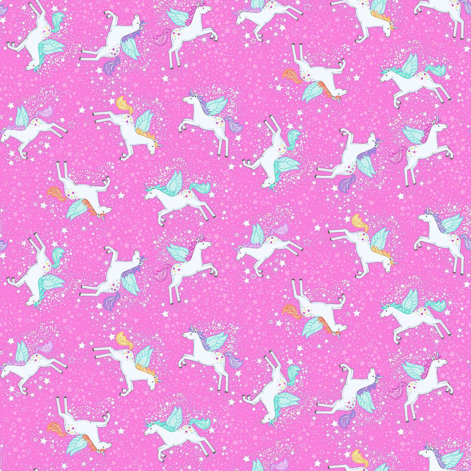 Fairy Dust | Pink Unicorn by Makower UK for Andover Fabrics | MU-050-P