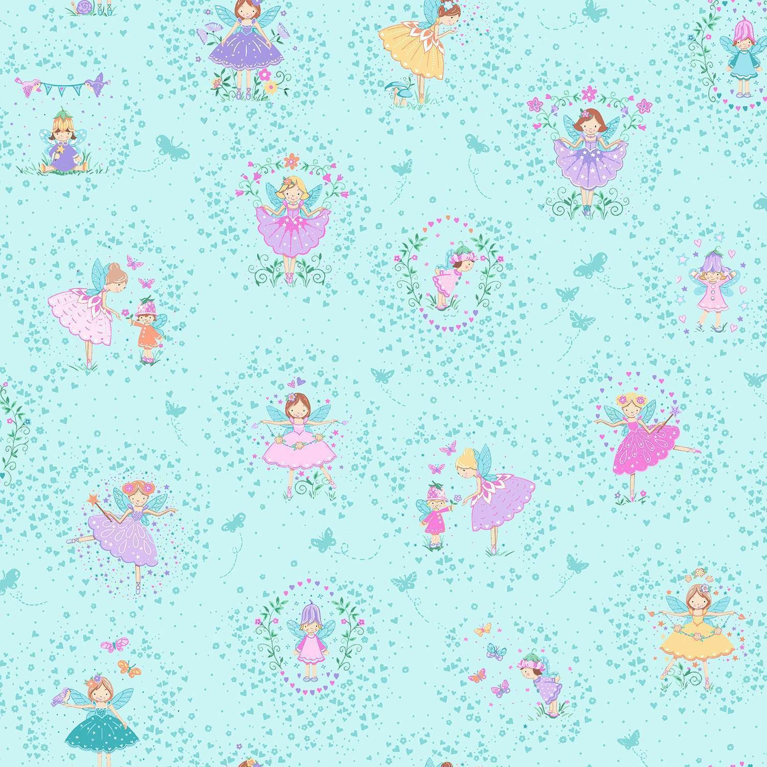 Fairy Dust | Teal Friends by Makower UK for Andover Fabrics | MU-054-T