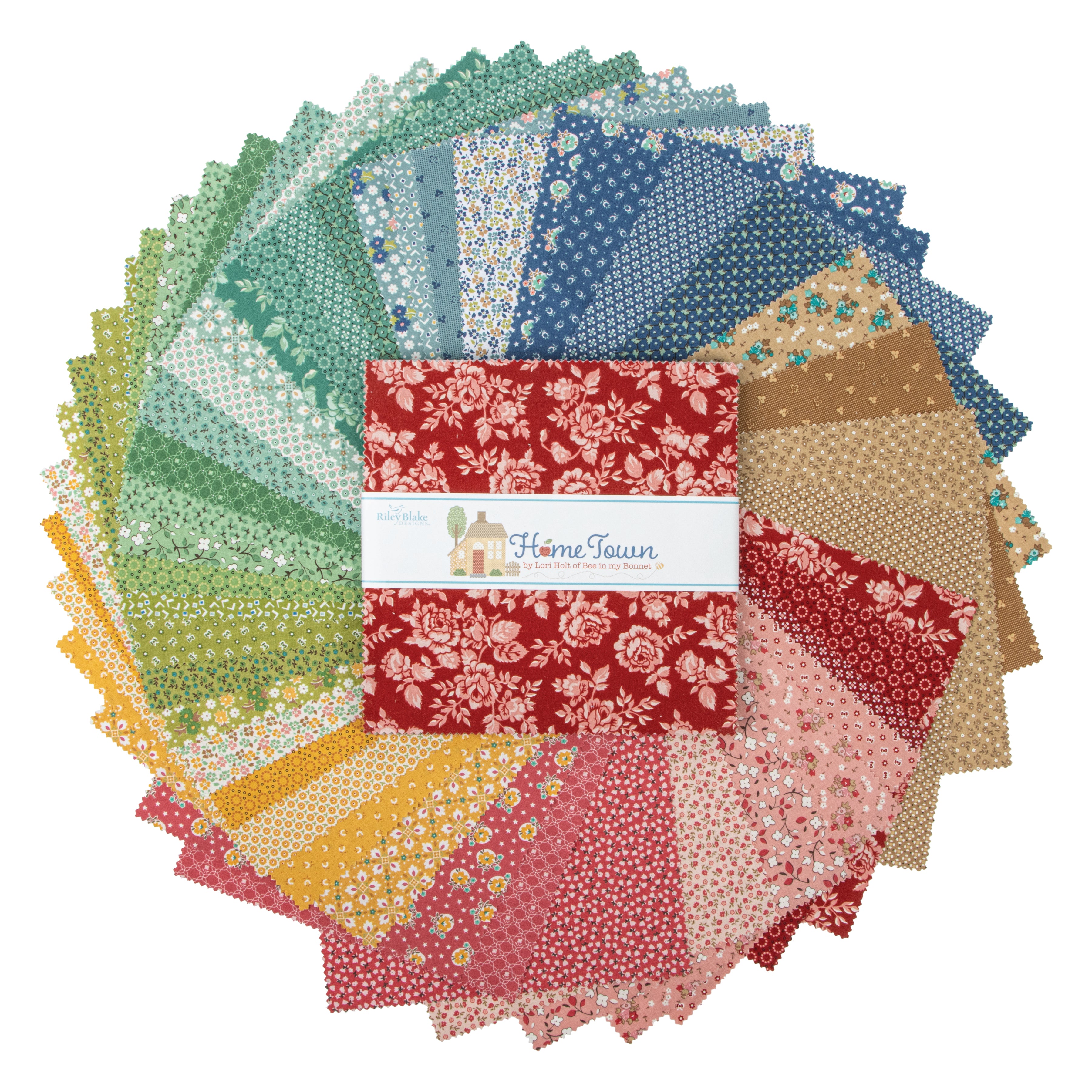 Home Town | 10" Square Pack by Lori Holt for Riley Blake | 10-13580-42 | 42 pcs