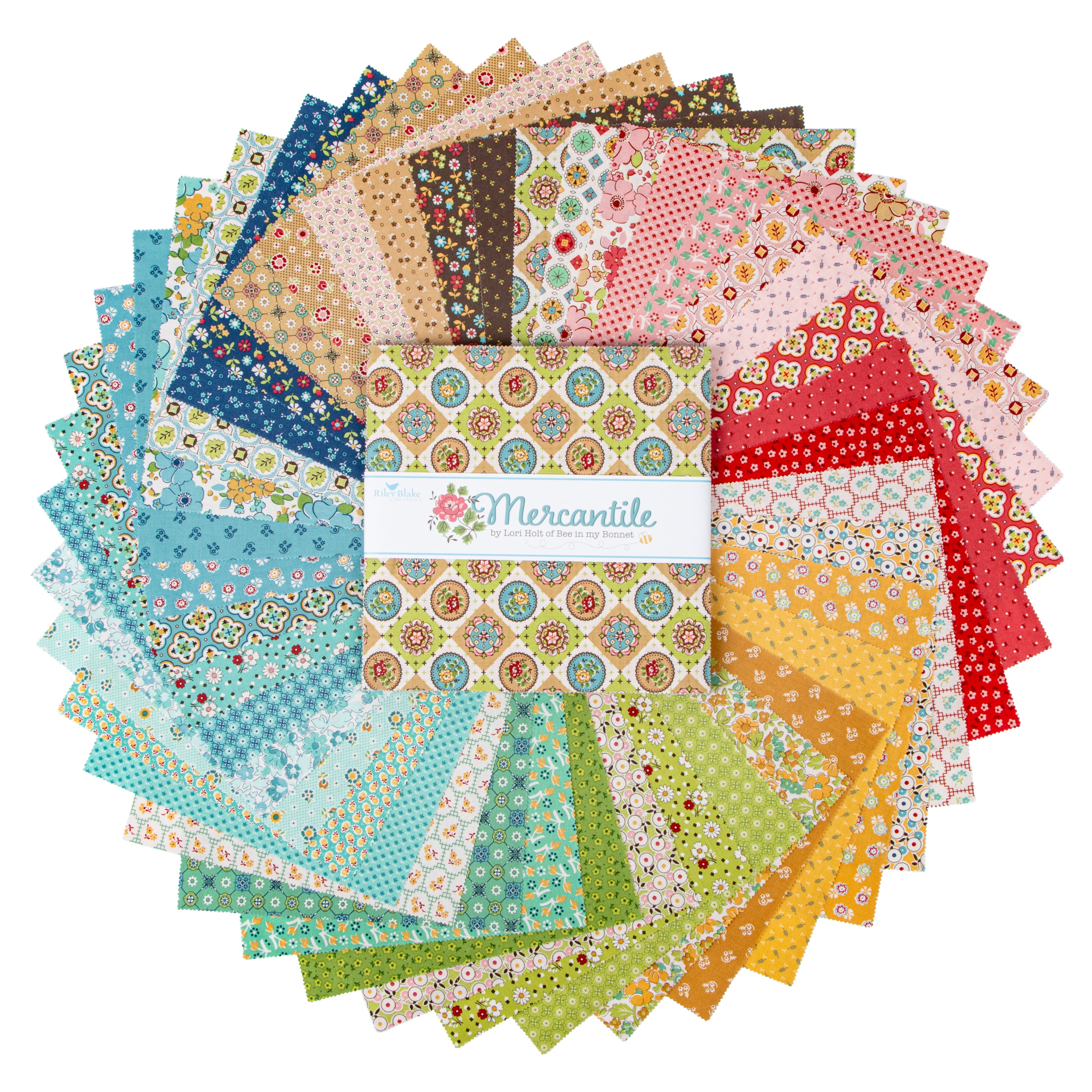 Mercantile | 10" Square Pack by Lori Holt for Riley Blake | 42 pcs