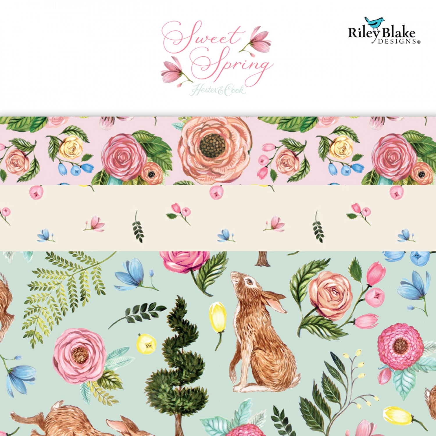 Sweet Spring | Floral Pink by Hester & Cook for Riley Blake | CD15802-PINK