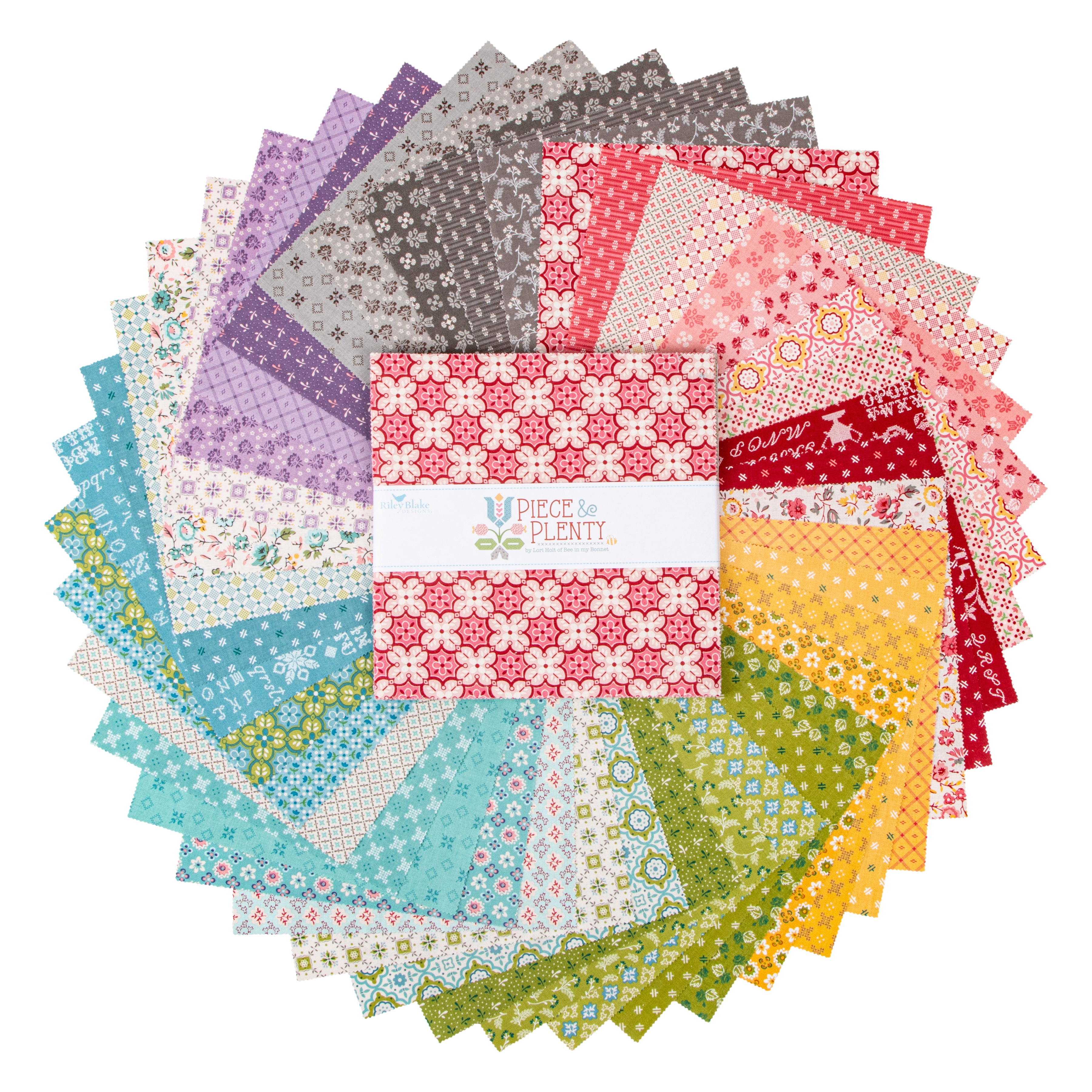 Piece & Plenty | 10" Square Pack by Lori Holt for Riley Blake | 42 pcs