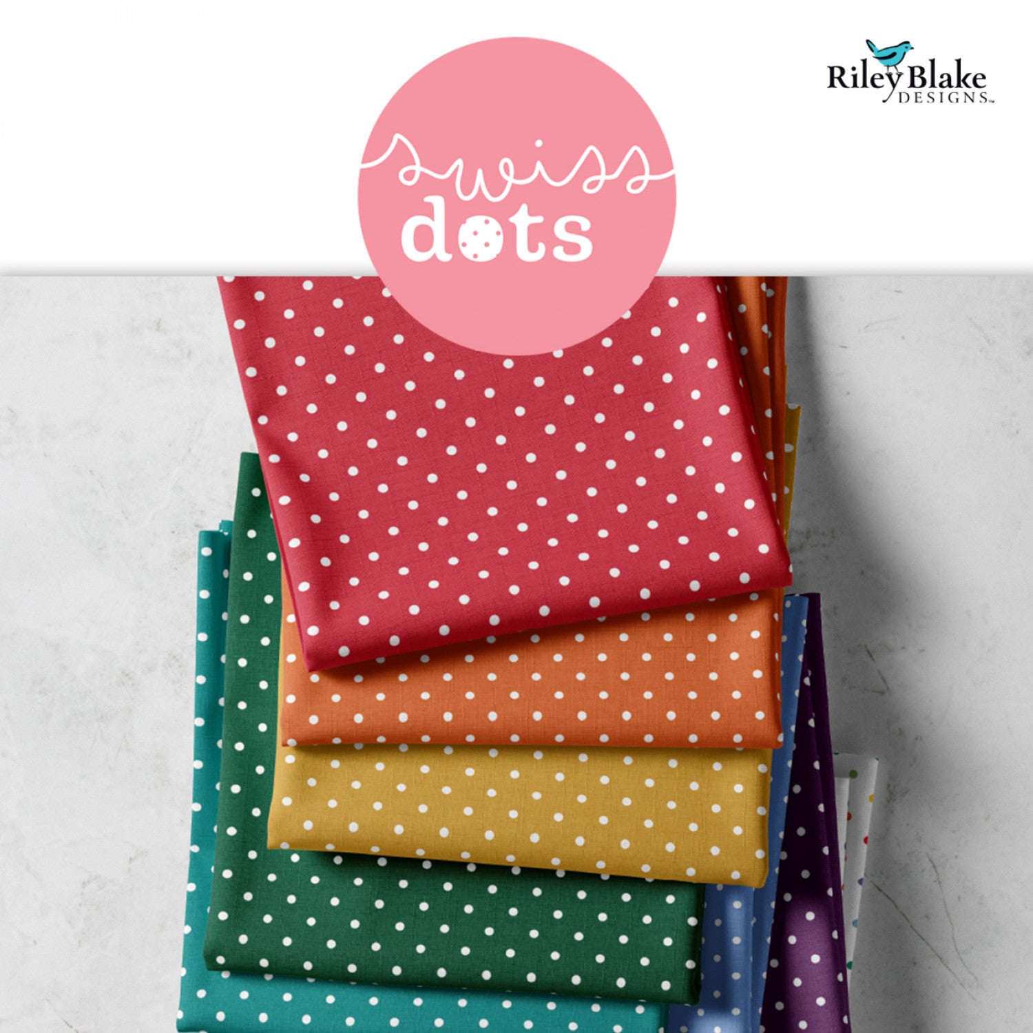 Swiss Dot | White Dots on Teal by Riley Blake | C670-TEAL