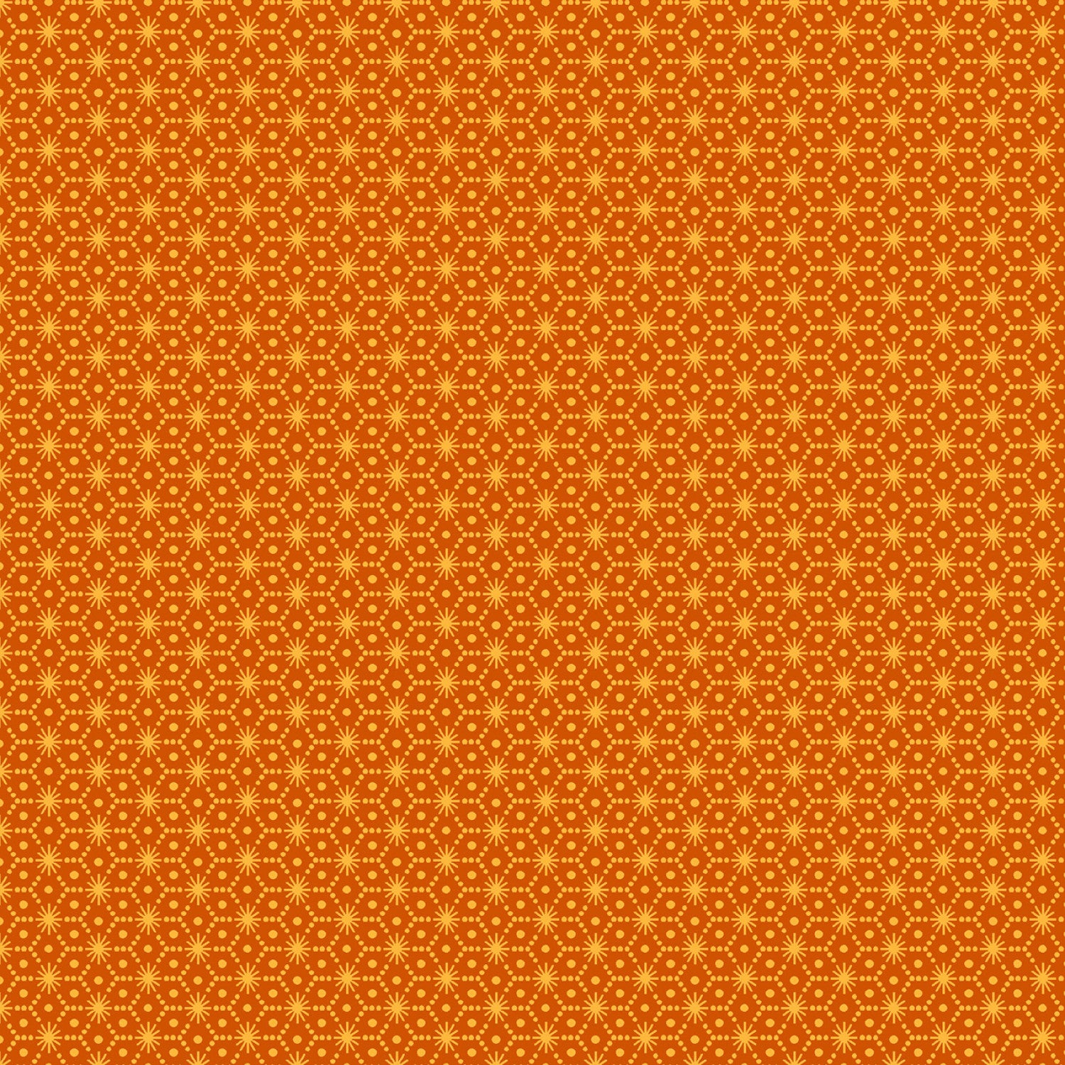 No Tricks, Just Treats | Orange/Yellow Hex Star by Hannah West for Henry Glass