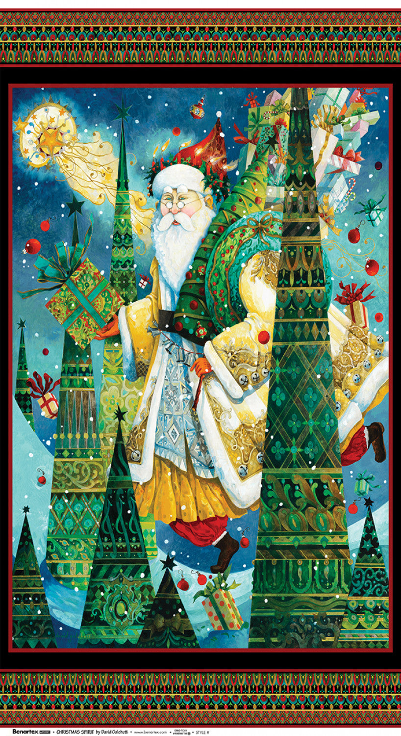 Christmas Spirit | Multi Christmas Spirit 24" Panel by David Galchutt for Benartex | 16274B-99