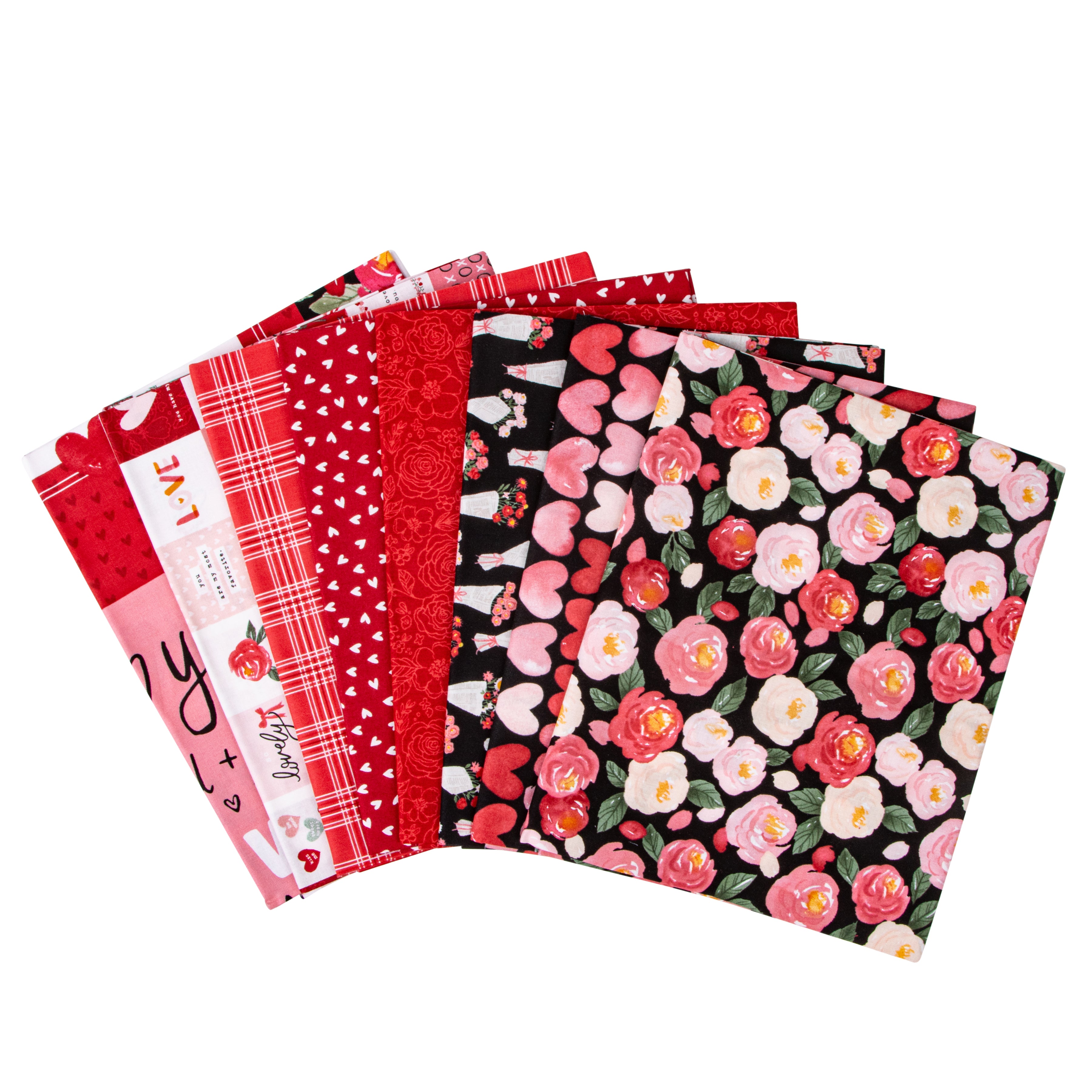 My Valentine | 1-Yard Bundle Black by Echo Park Paper Co. for Riley Blake | 8 pcs