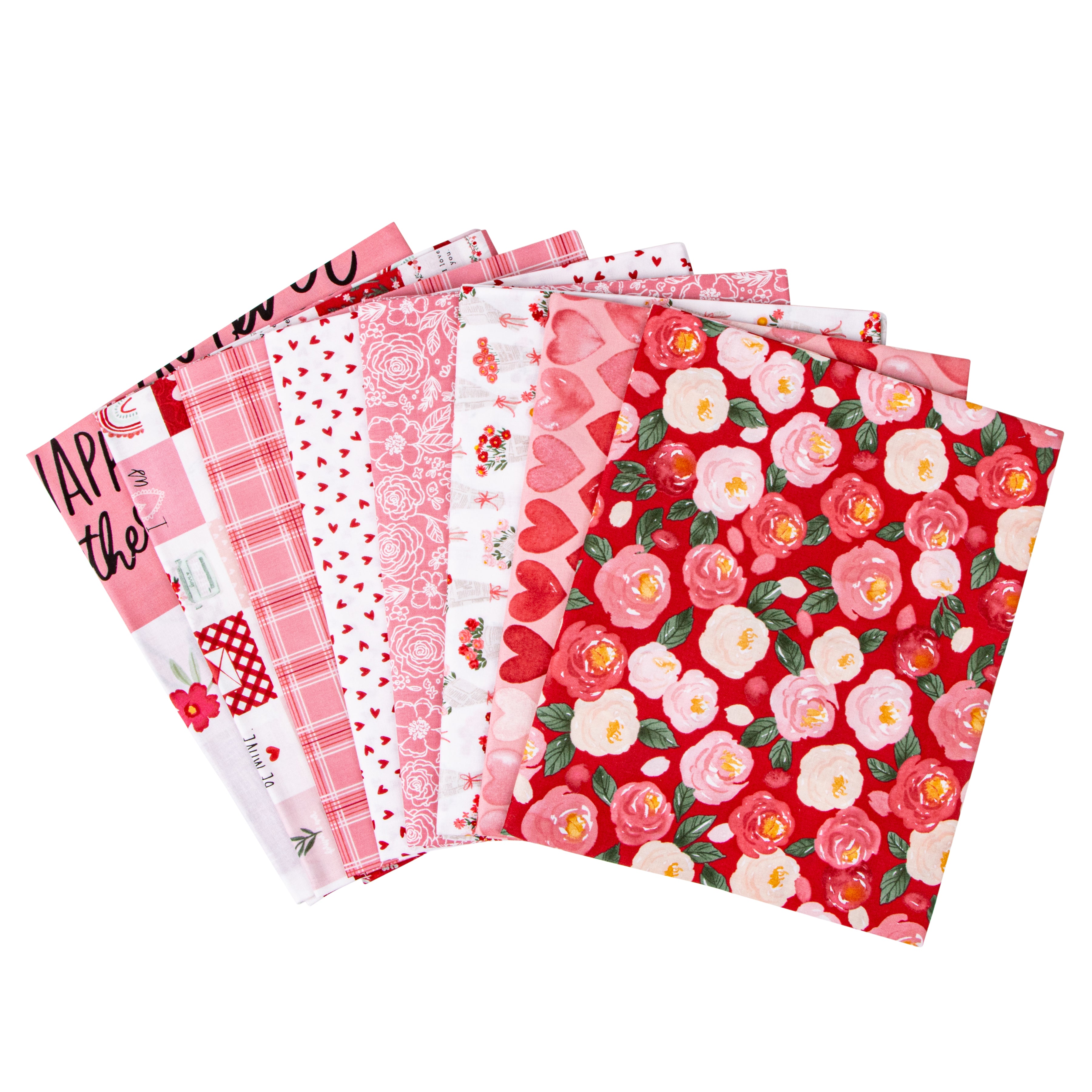 My Valentine | 1-Yard Bundle Red by Echo Park Paper Co. for Riley Blake | 8 pcs