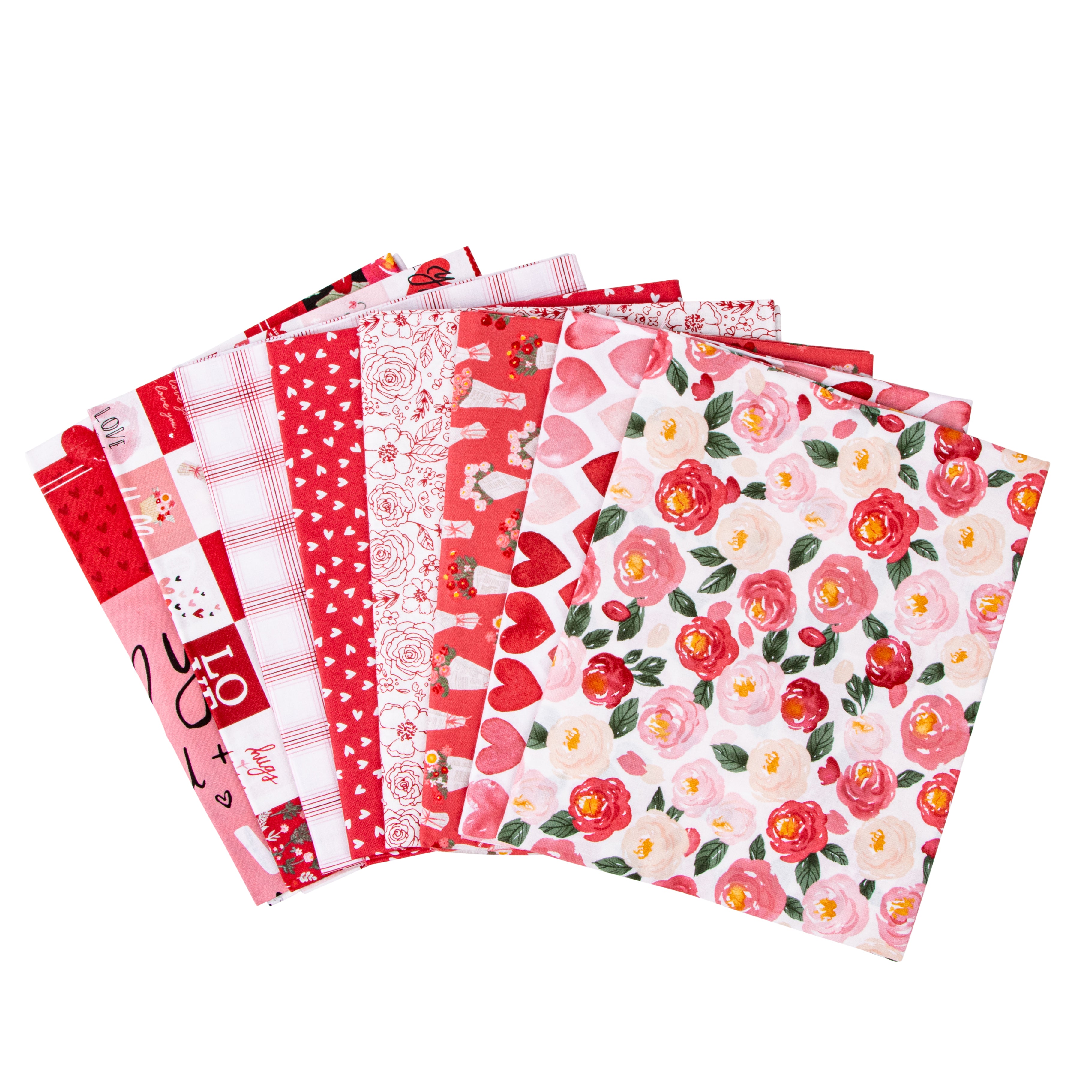 My Valentine | 1-Yard Bundle White by Echo Park Paper Co. for Riley Blake | 8 pcs