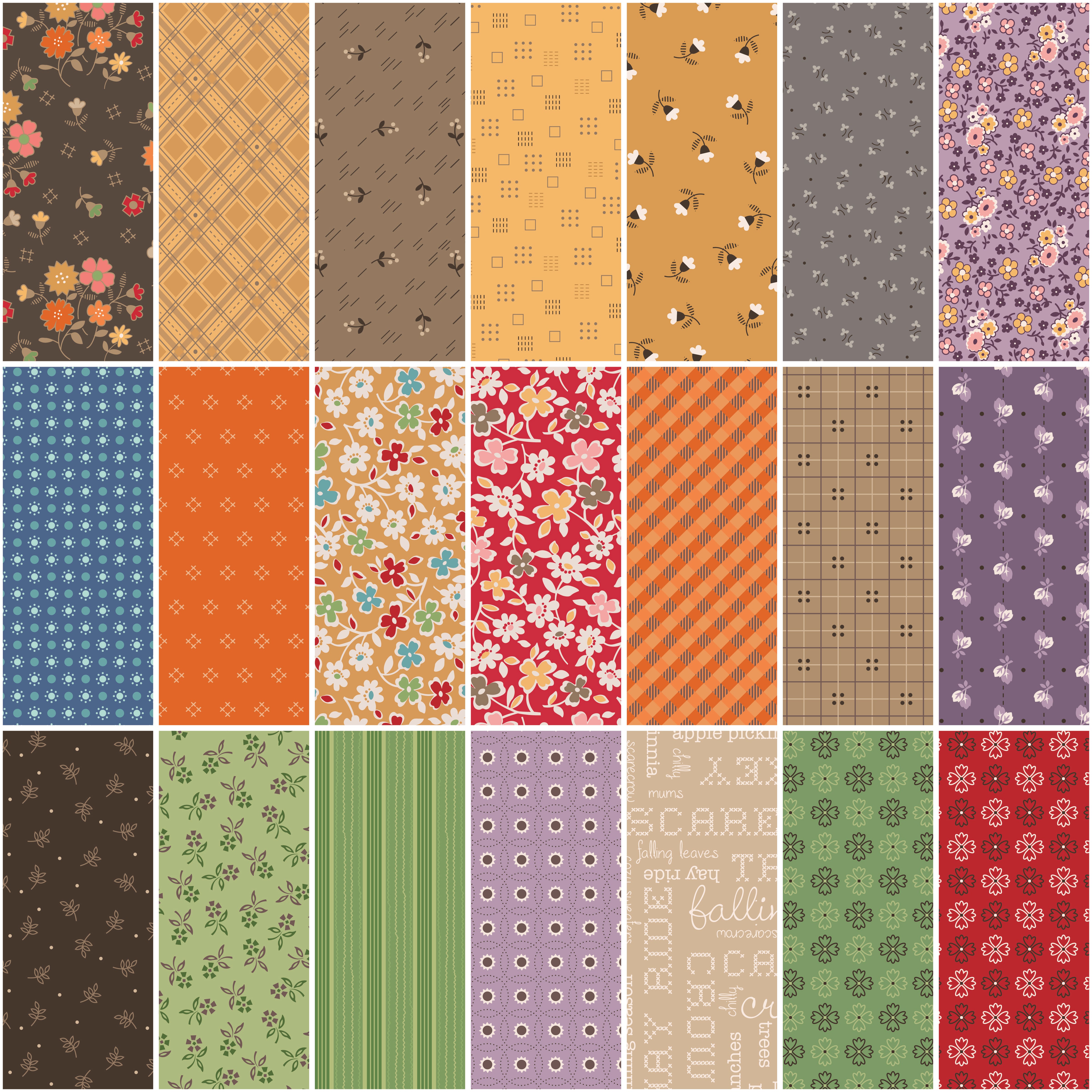 Autumn | 1-Yard Bundle Cider by Lori Holt for Riley Blake | 21 pcs