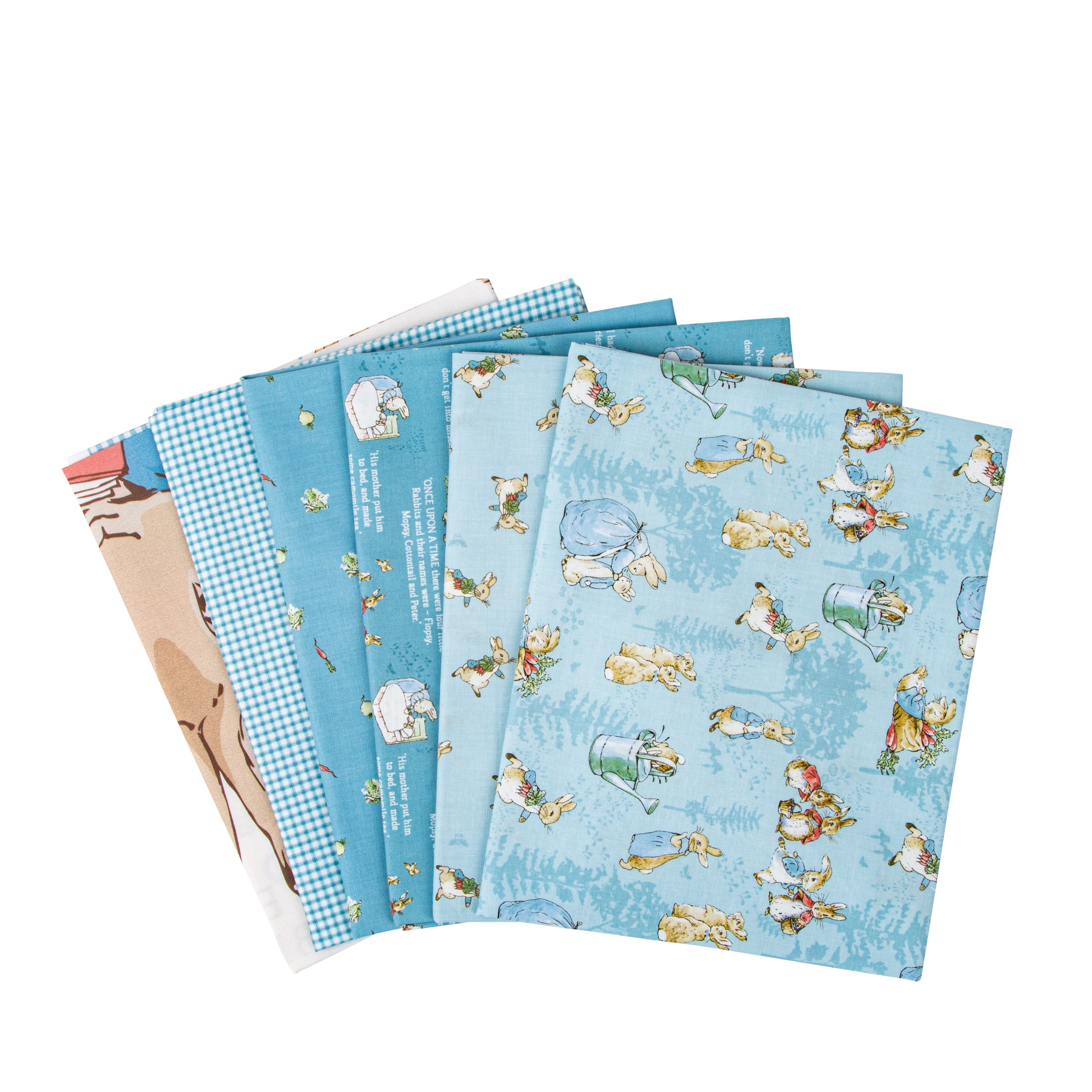 The Tale of Peter Rabbit | 1-Yard Bundle Blue by Beatrix Potter for Riley Blake | 6 pcs