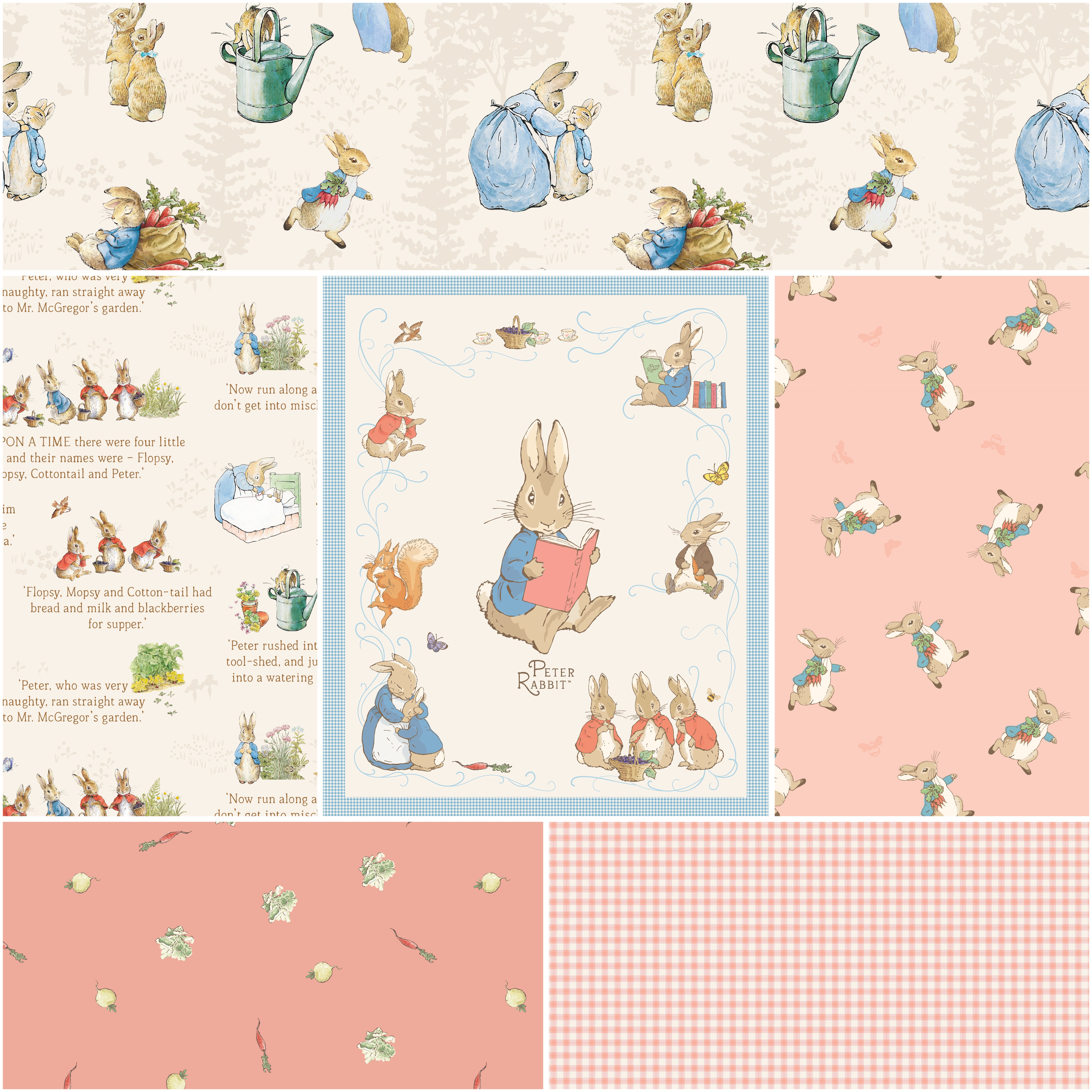 The Tale of Peter Rabbit | 1-Yard Bundle Cream by Beatrix Potter for Riley Blake | 6 pcs