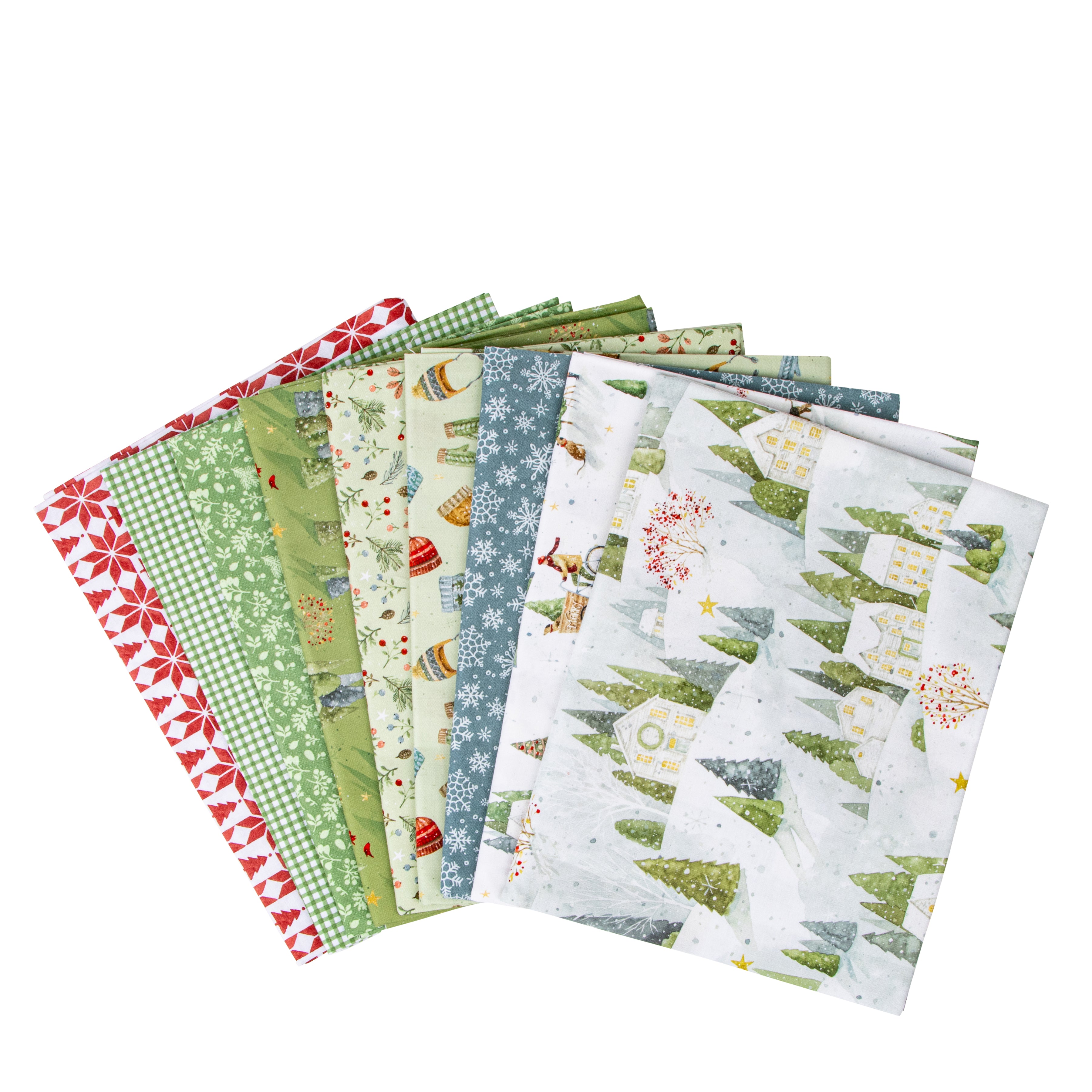 Magical Winterland | One Yard Bundle Snow by Lisa Audit for Riley Blake | 9pcs