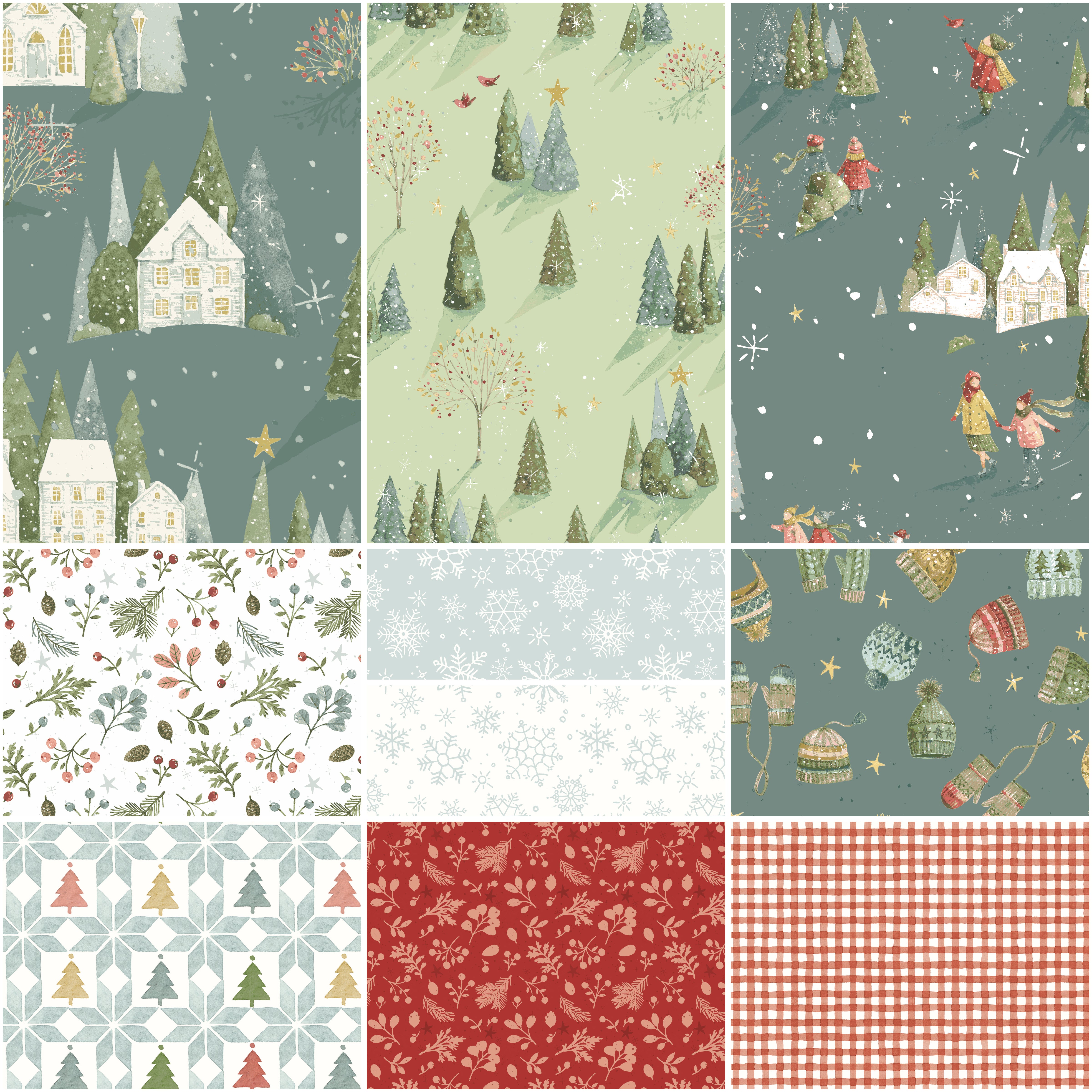 Magical Winterland | One Yard Bundle Winter by Lisa Audit for Riley Blake | 10pcs