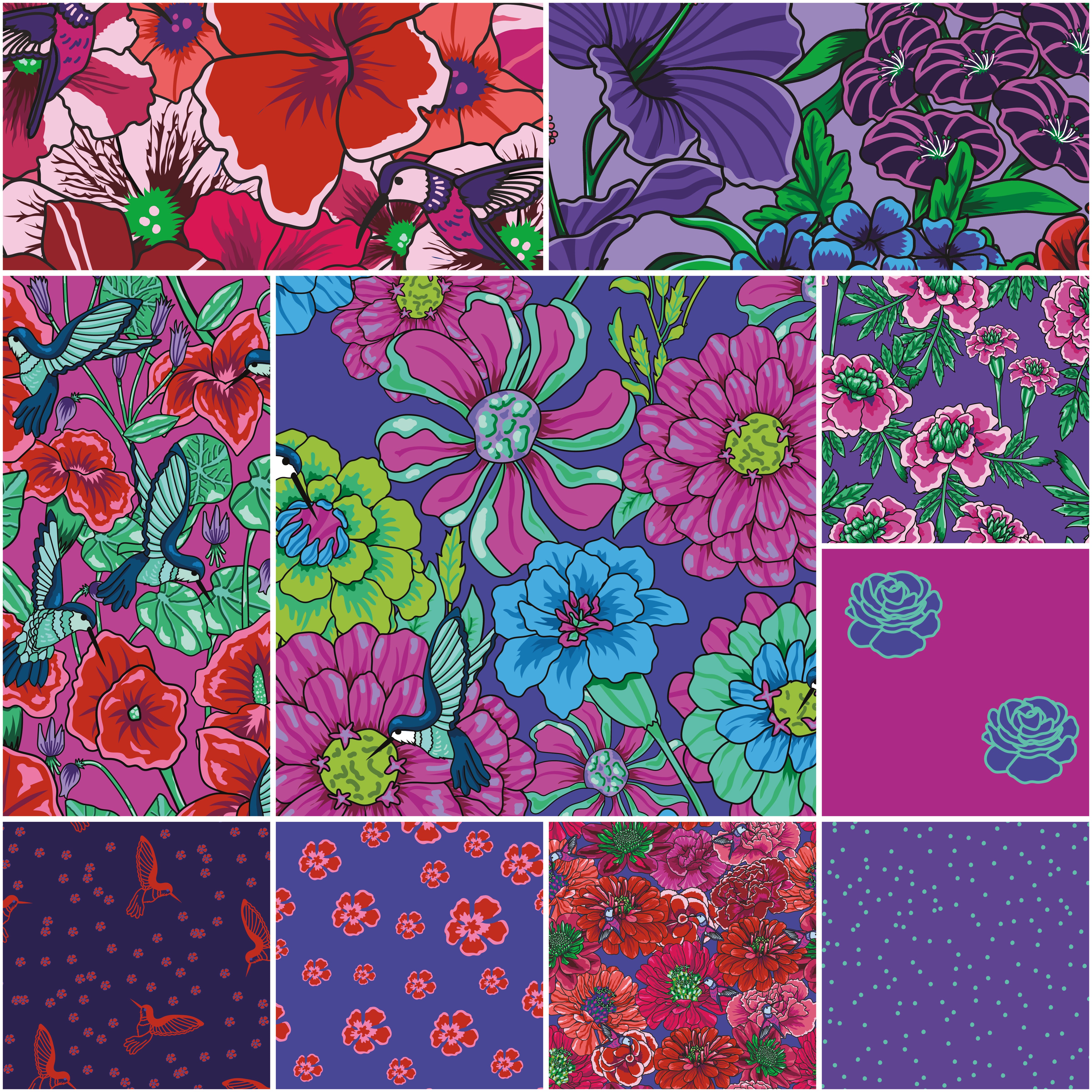 Botanic Blast | Fat Quarter Bundle by Sew Yeah Quilting for Riley Blake | 21 pcs