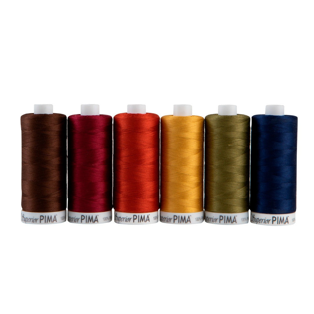 Superior Threads 50wt Pima Cotton 6-spool collection: DARKS