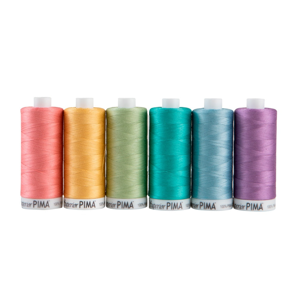 Superior Threads 50wt Pima Cotton 6-spool collection: PASTELS