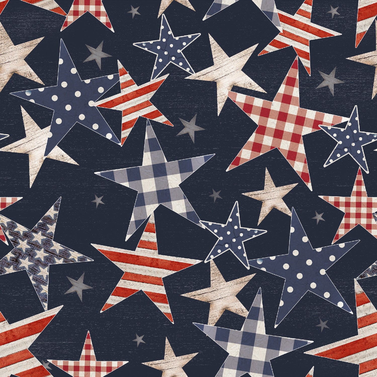 Sweet Land of Liberty - Stars and Stripes Navy by Beth Albert