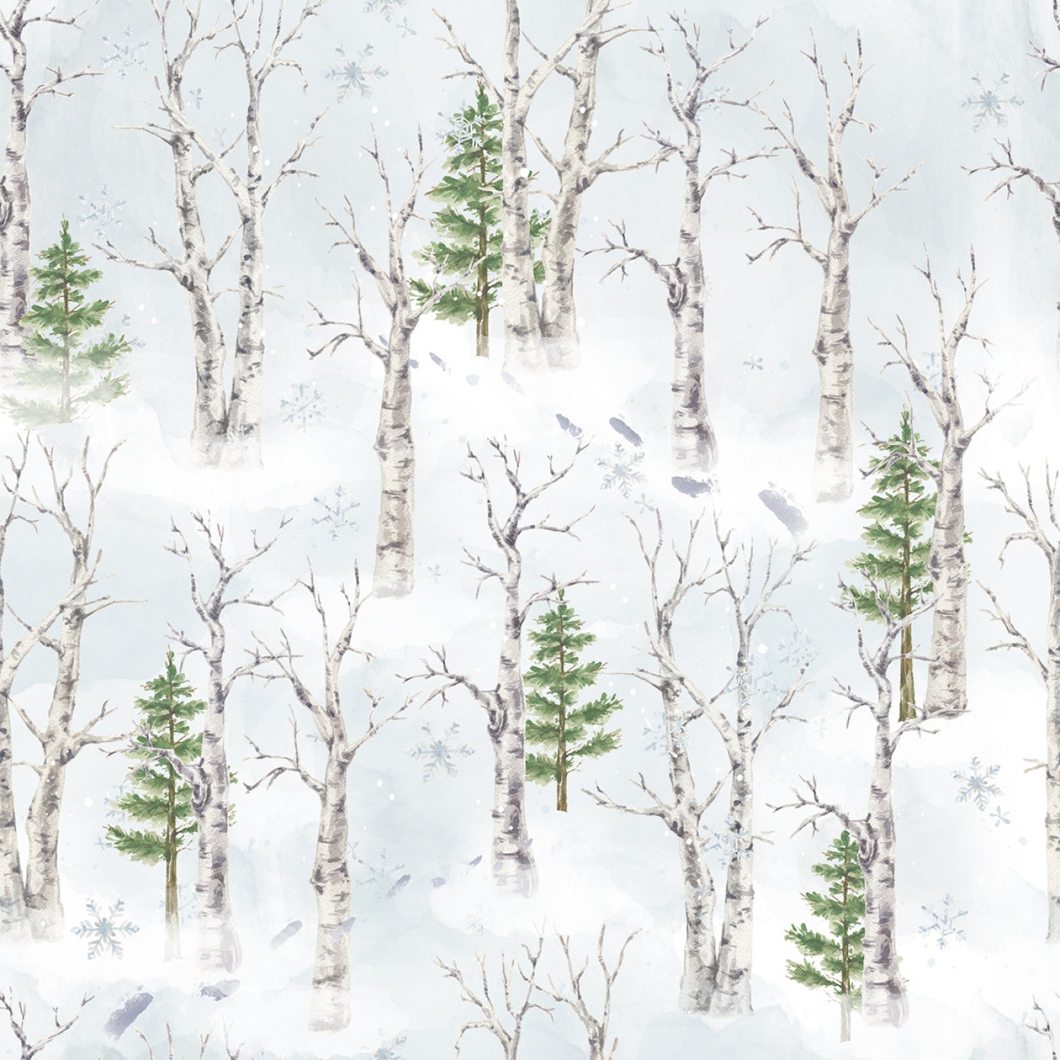 Snowflake Lodge | Winter Woods White by Courtney Morgenstern for 3 Wishes | 22214-WHT