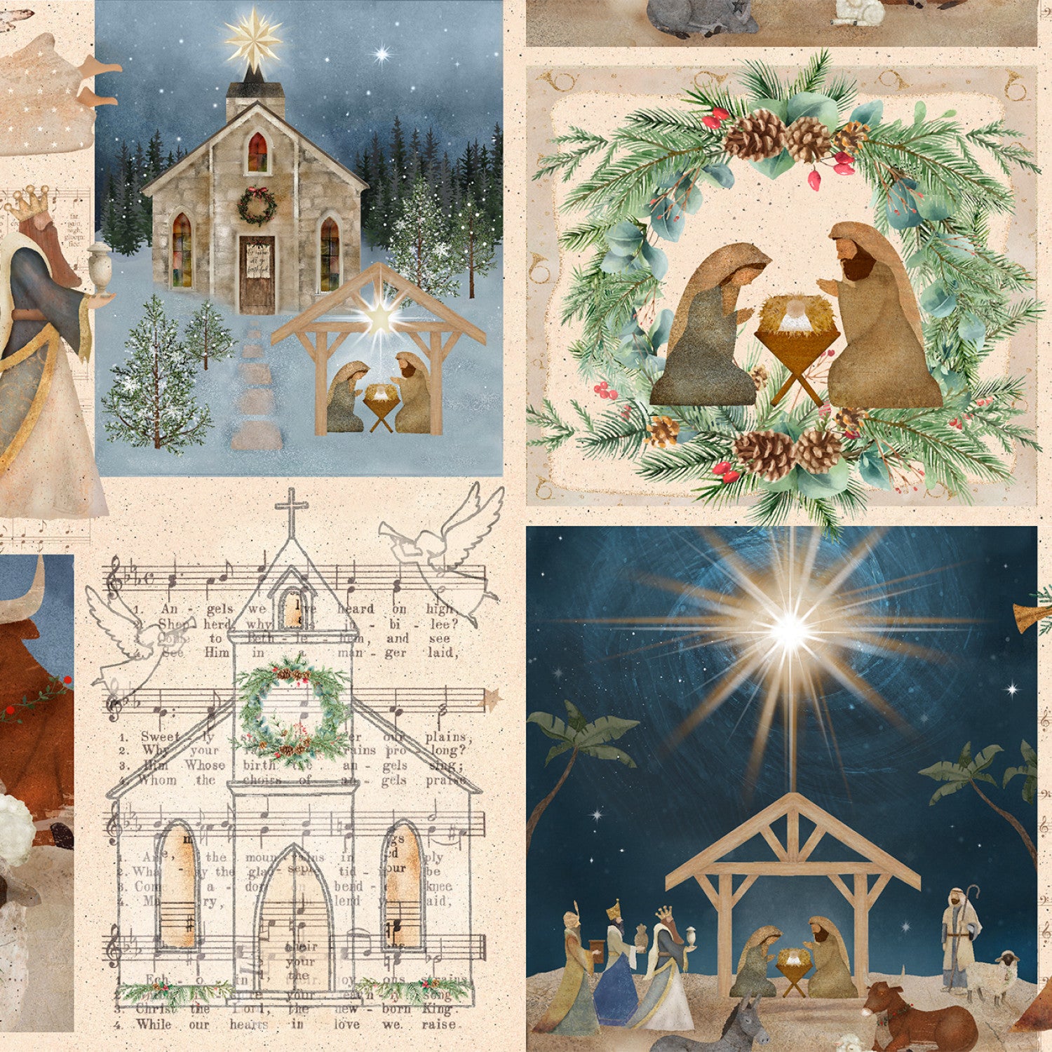 O'Holy Night | Adore Him Patch Multi by Beth Albert for 3 Wishes | 22352-MLT