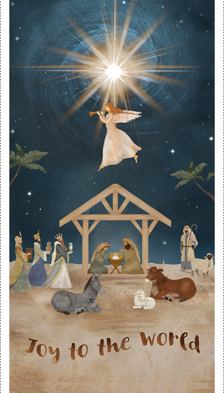 O'Holy Night | Joy to the World 24" Panel by Beth Albert for 3 Wishes | 22354-PNL