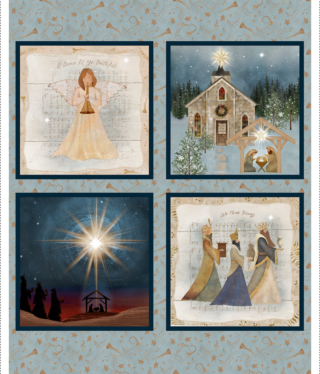 O'Holy Night | 36" Cushion Panel by Beth Albert for 3 Wishes | 22355-PNL