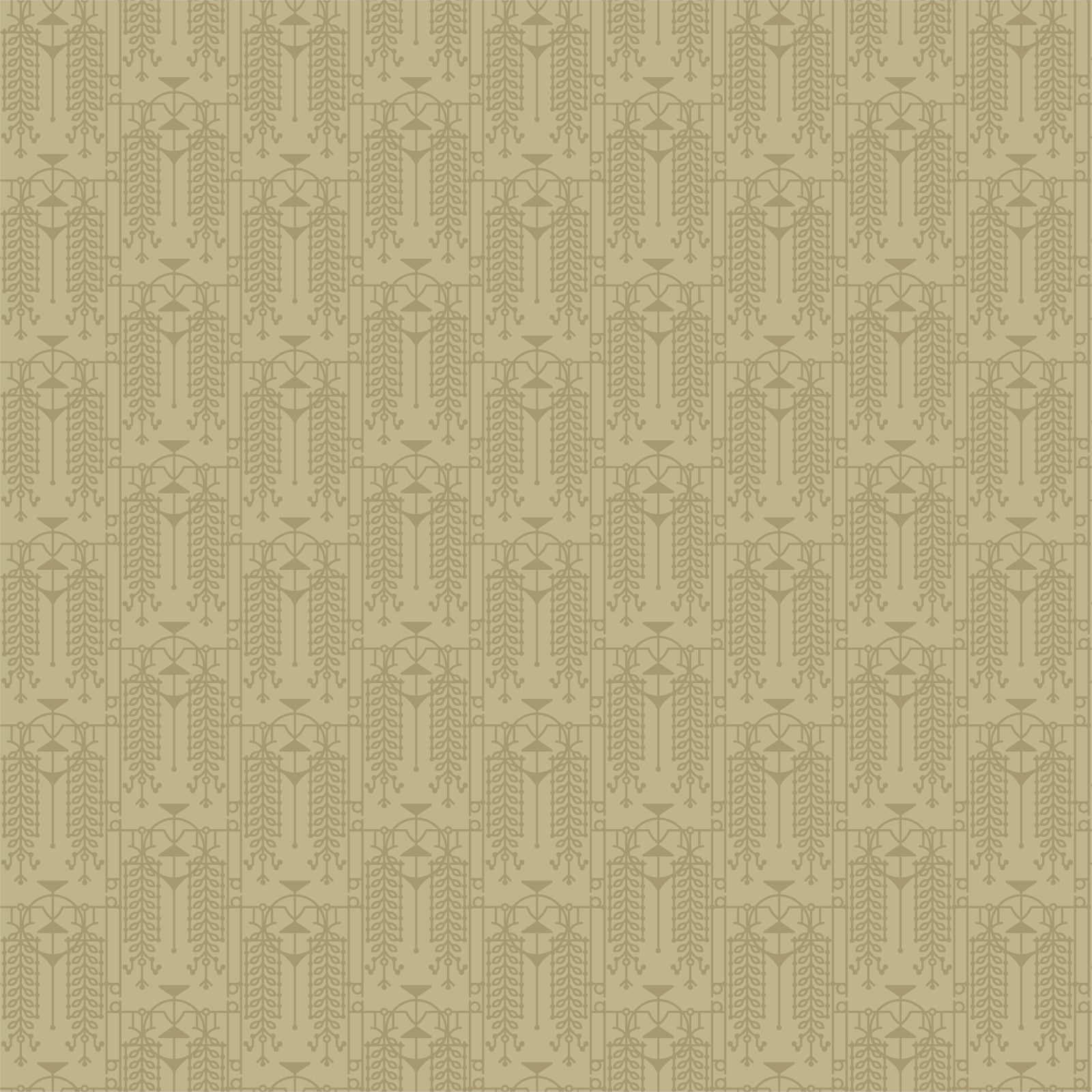 Frank Lloyd Wright Collection by Cloud9 | The House Beautiful Design A - Pale Mustard (227540) | 100% Organic Cotton