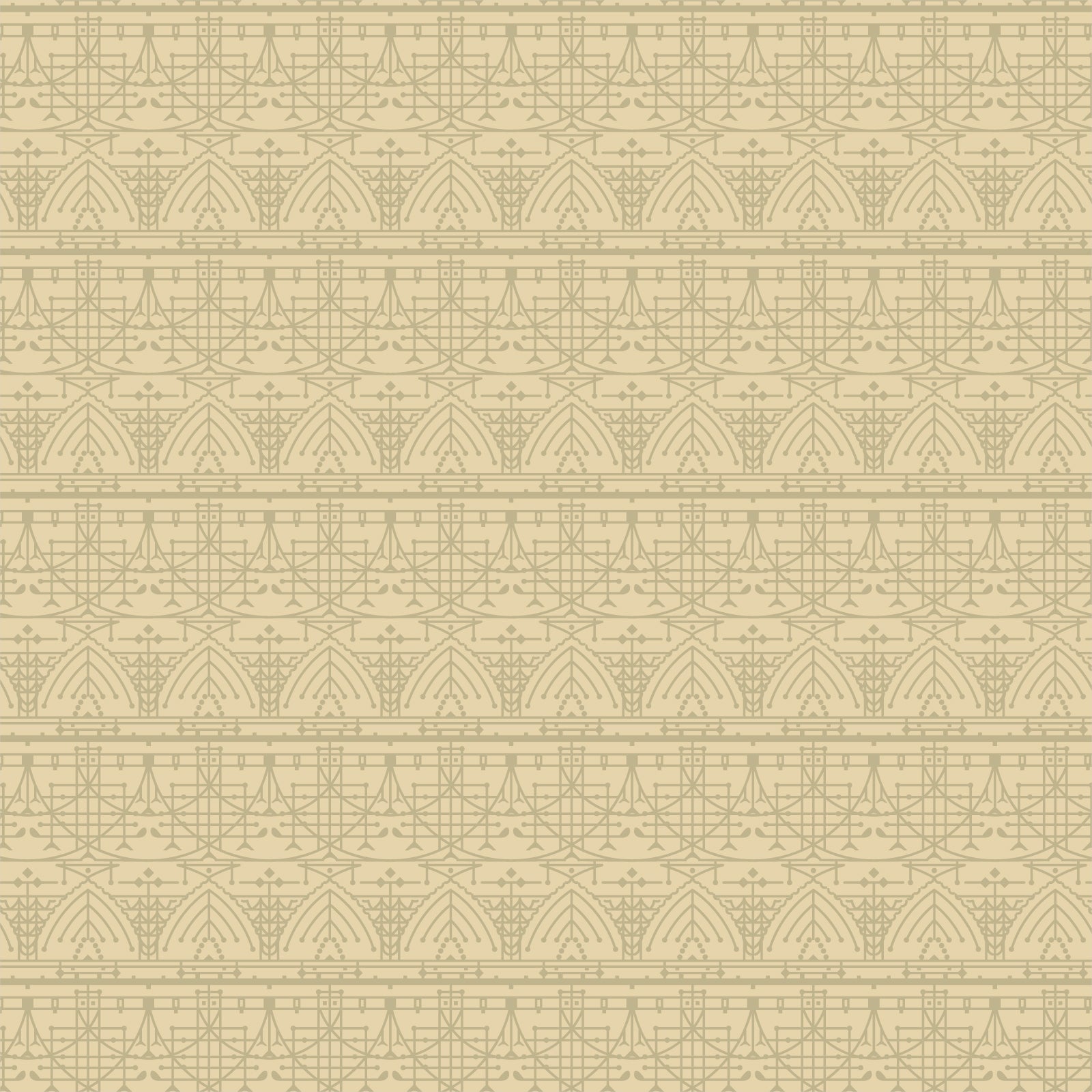 Frank Lloyd Wright Collection by Cloud9 | The House Beautiful Design B - Lemon White (227545) | 100% Organic Cotton