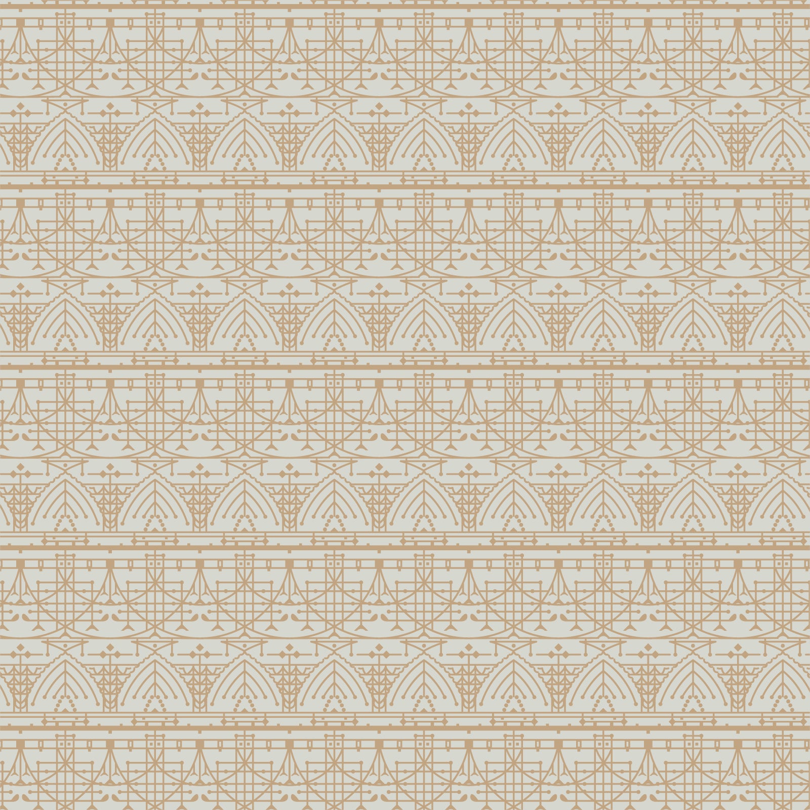 Frank Lloyd Wright Collection by Cloud9 | The House Beautiful Design B - Soft Gray (227546) | 100% Organic Cotton