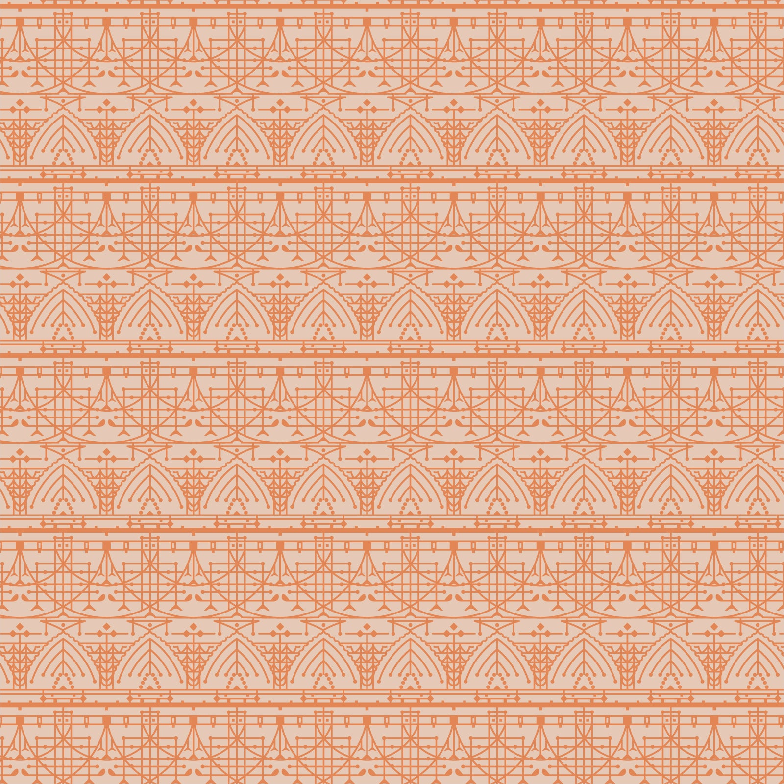 Frank Lloyd Wright Collection by Cloud9 | The House Beautiful Design B - Ochre (227547) | 100% Organic Cotton