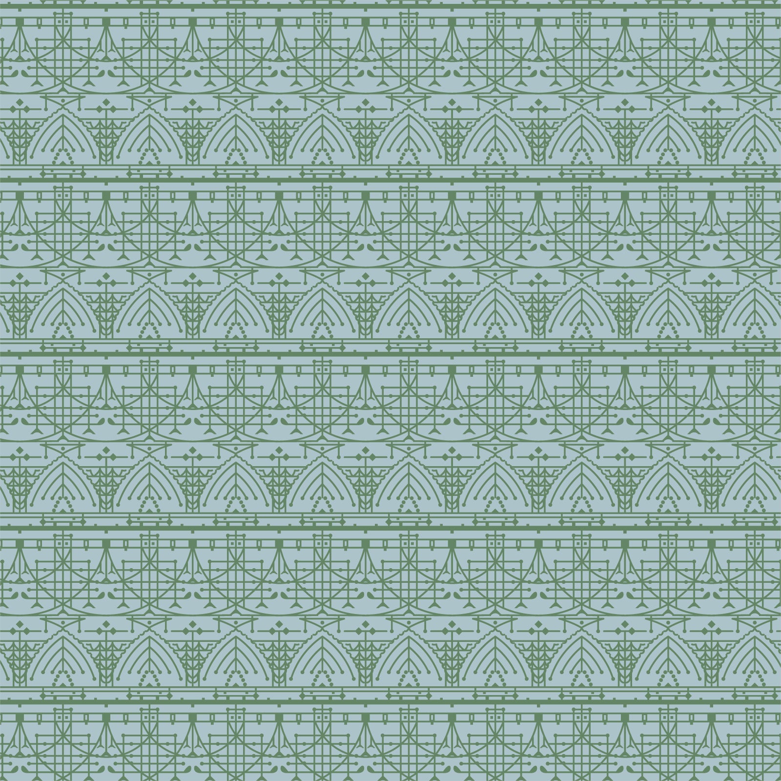 Frank Lloyd Wright Collection by Cloud9 | The House Beautiful Design B - Sky Blue (227549) | 100% Organic Cotton