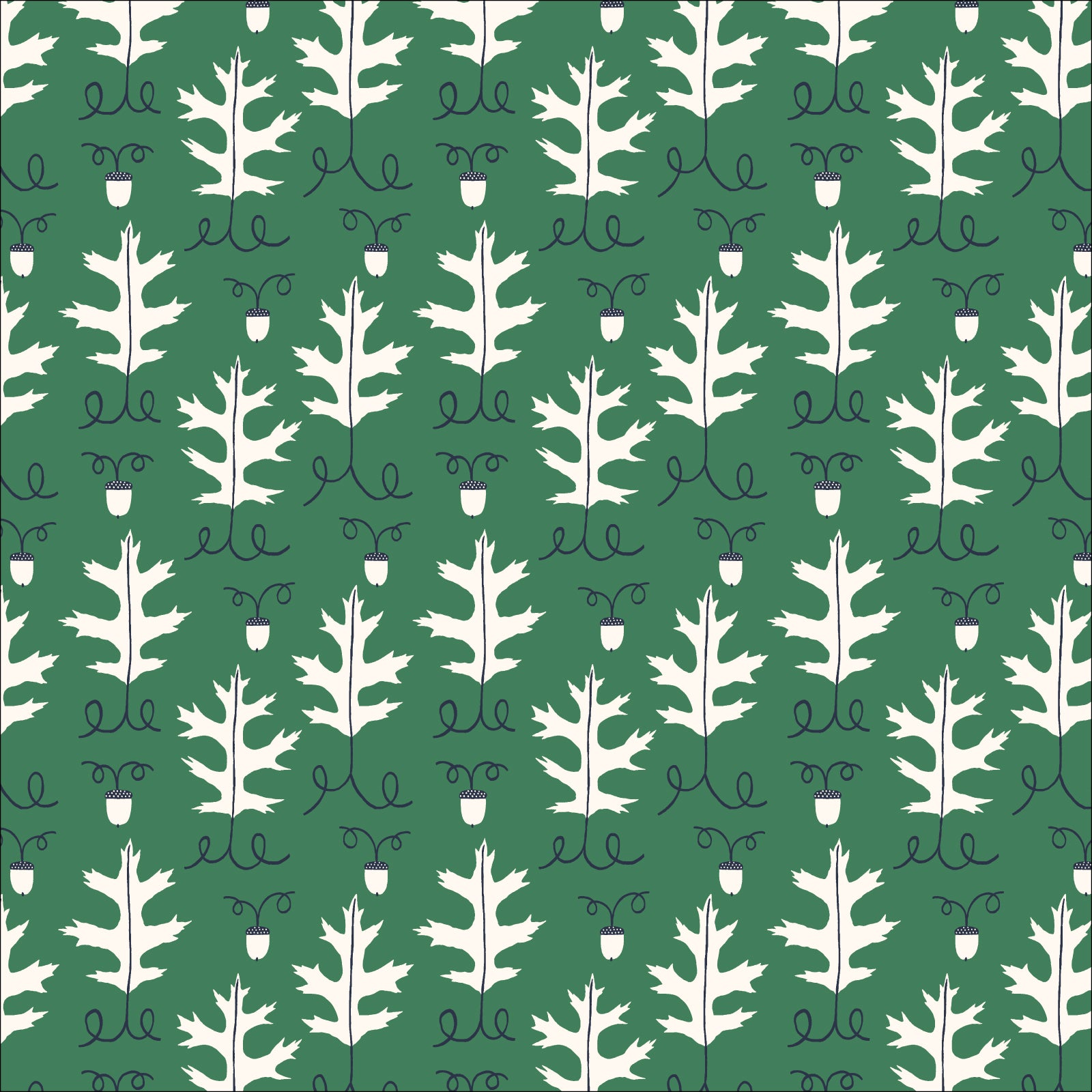 Autumn Walk | 227628 Mid-Century Acorn by Emily Taylor for Cloud9 | Organic Cotton