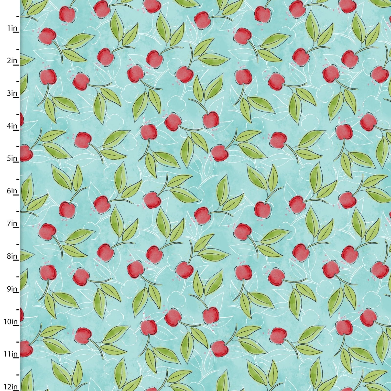 Sweet Summertime | Cherries Galore Turquoise by Duncan MacDougal for 3 Wishes | 22952-TRQ