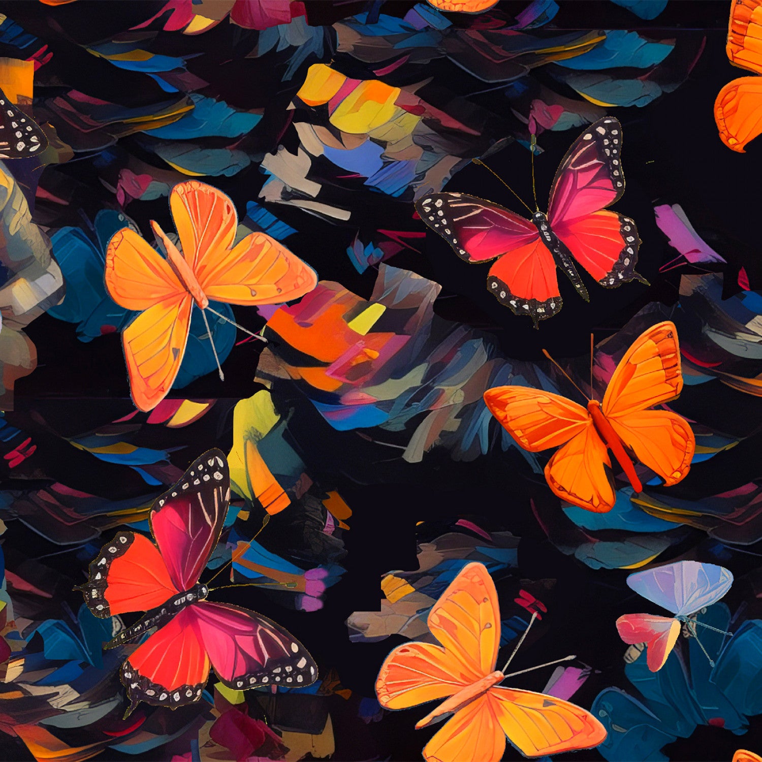 Purrfectly Playful | Bold Butterflies Black by Ivan Guaderrama for 3 Wishes | 22966-BLK