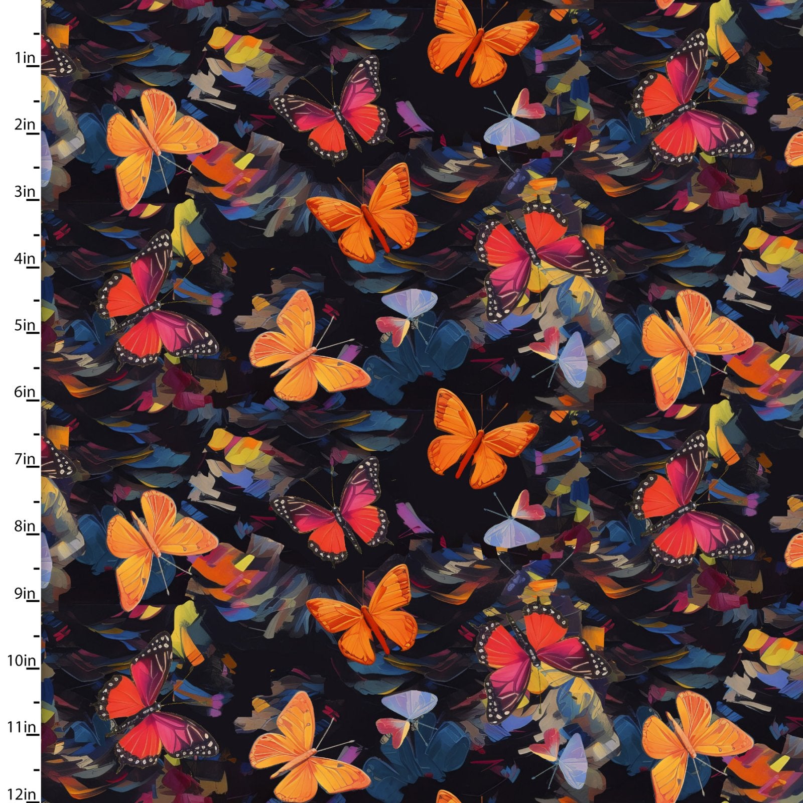 Purrfectly Playful | Bold Butterflies Black by Ivan Guaderrama for 3 Wishes | 22966-BLK