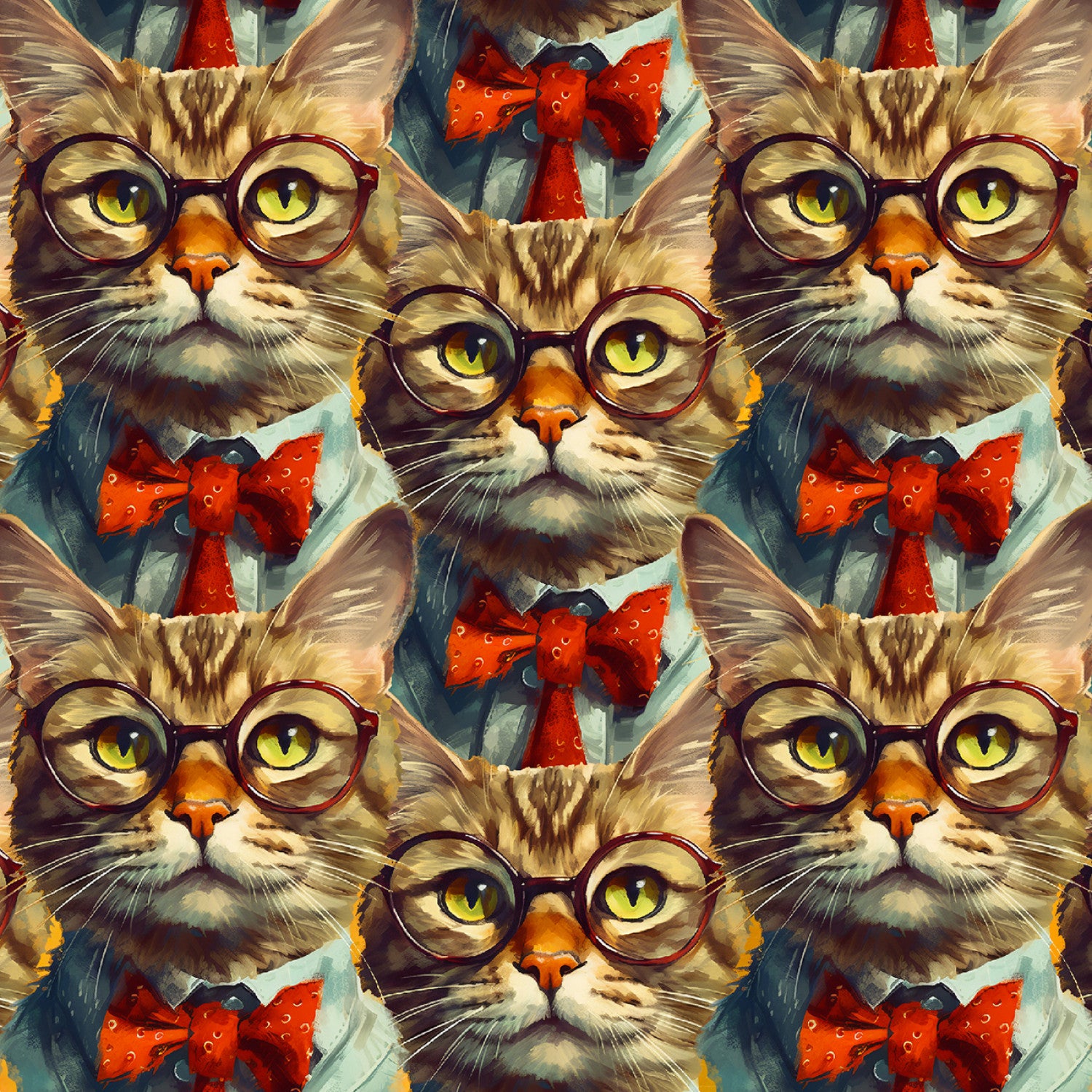 Purrfectly Playful | Distinguished Gentlemen Multi by Ivan Guaderrama for 3 Wishes | 22968-MLT