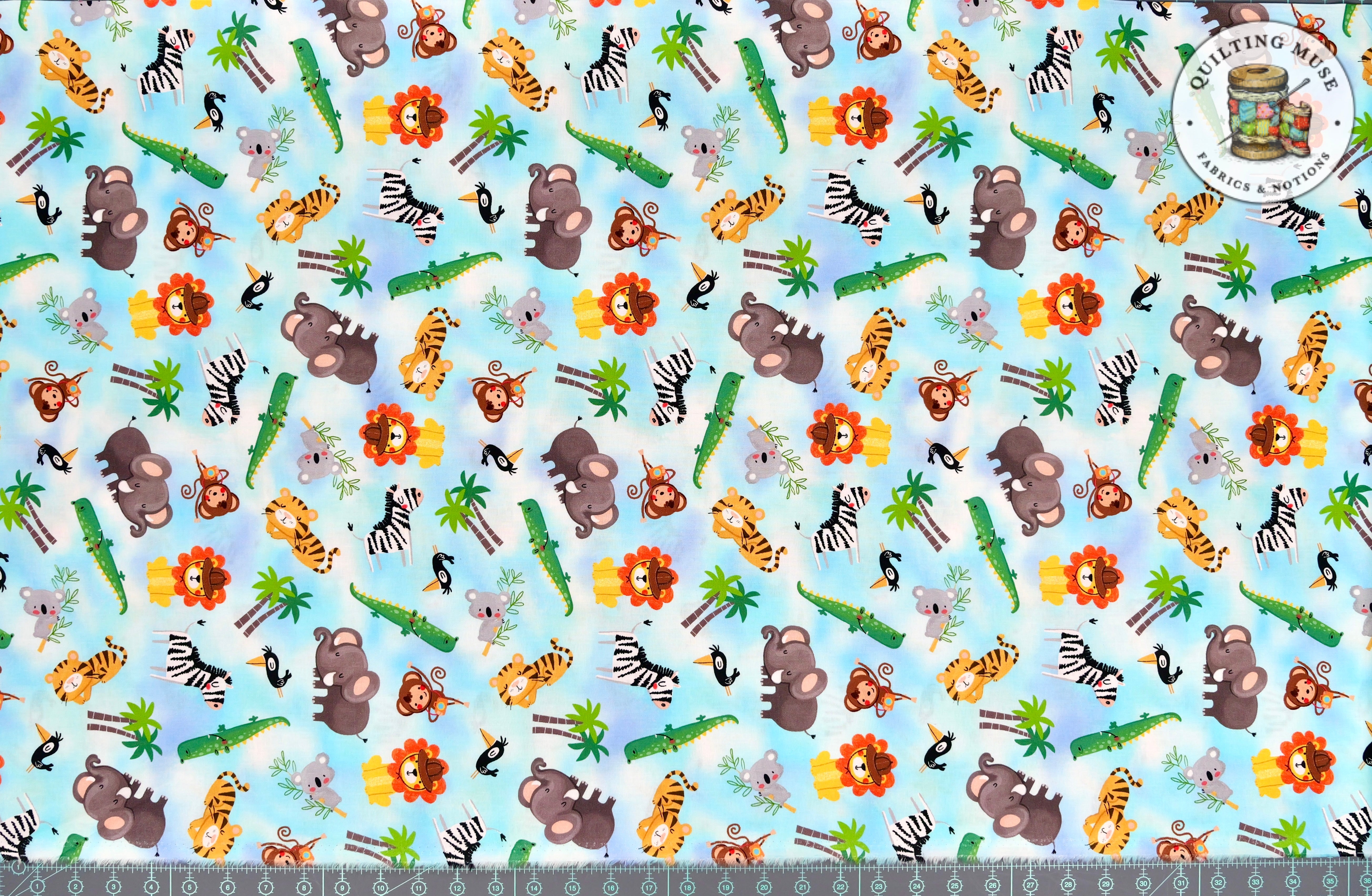 Jungle Explorers | Let's Explore Blue by Michael Miller Fabrics