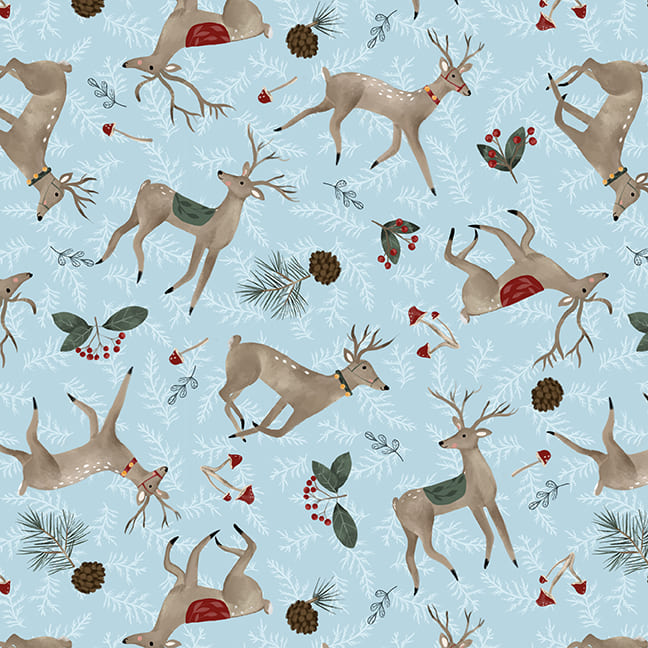 Glad Tidings We Bring | Deer Light Blue by Laura Konyndyk for Blank Quilting | 3364-11