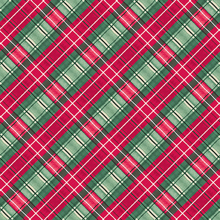 It's Christmas Time | Green Bias Plaid by Lisa Kennedy for Blank Quilting | 3467-66