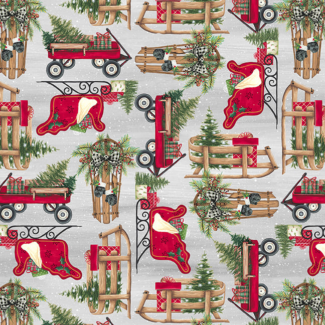 It's Christmas Time | Red Sleds by Lisa Kennedy for Blank Quilting | 3470-88