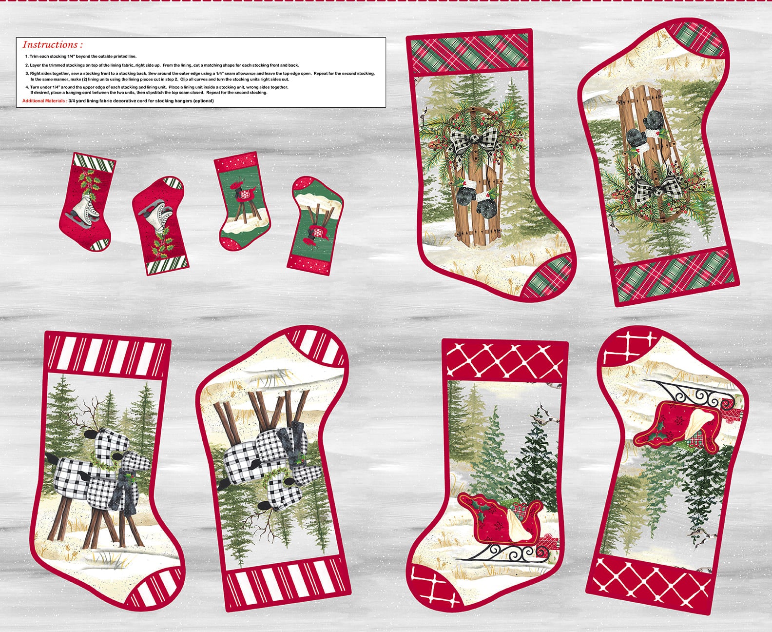 It's Christmas Time | Stocking Panel by Lisa Kennedy for Blank Quilting | 3474-90