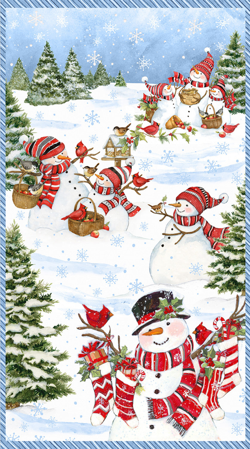 Frosty Frolic | Snowman 24" Panel by Susan Winget for Wilmington